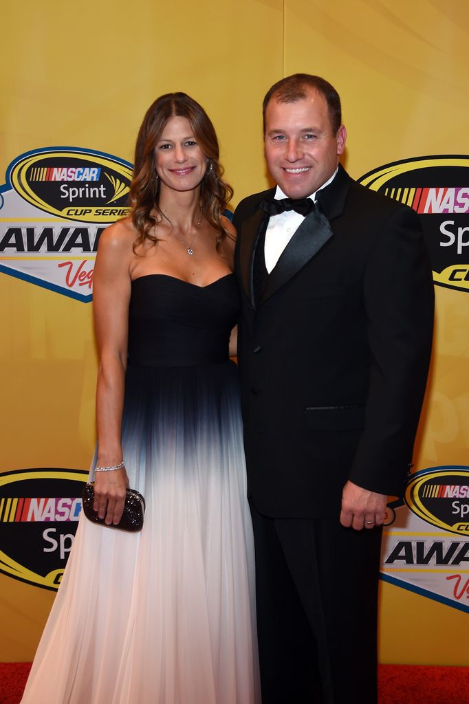 Ryan Newman (R) and his wife Krissie Newman arrive on the red carpet prior to the 2014 NASCAR Sprint Cup Series Awards at Wynn Las Vegas on December 5, 2014 in Las Vegas, Nevada. | Source: Getty Images