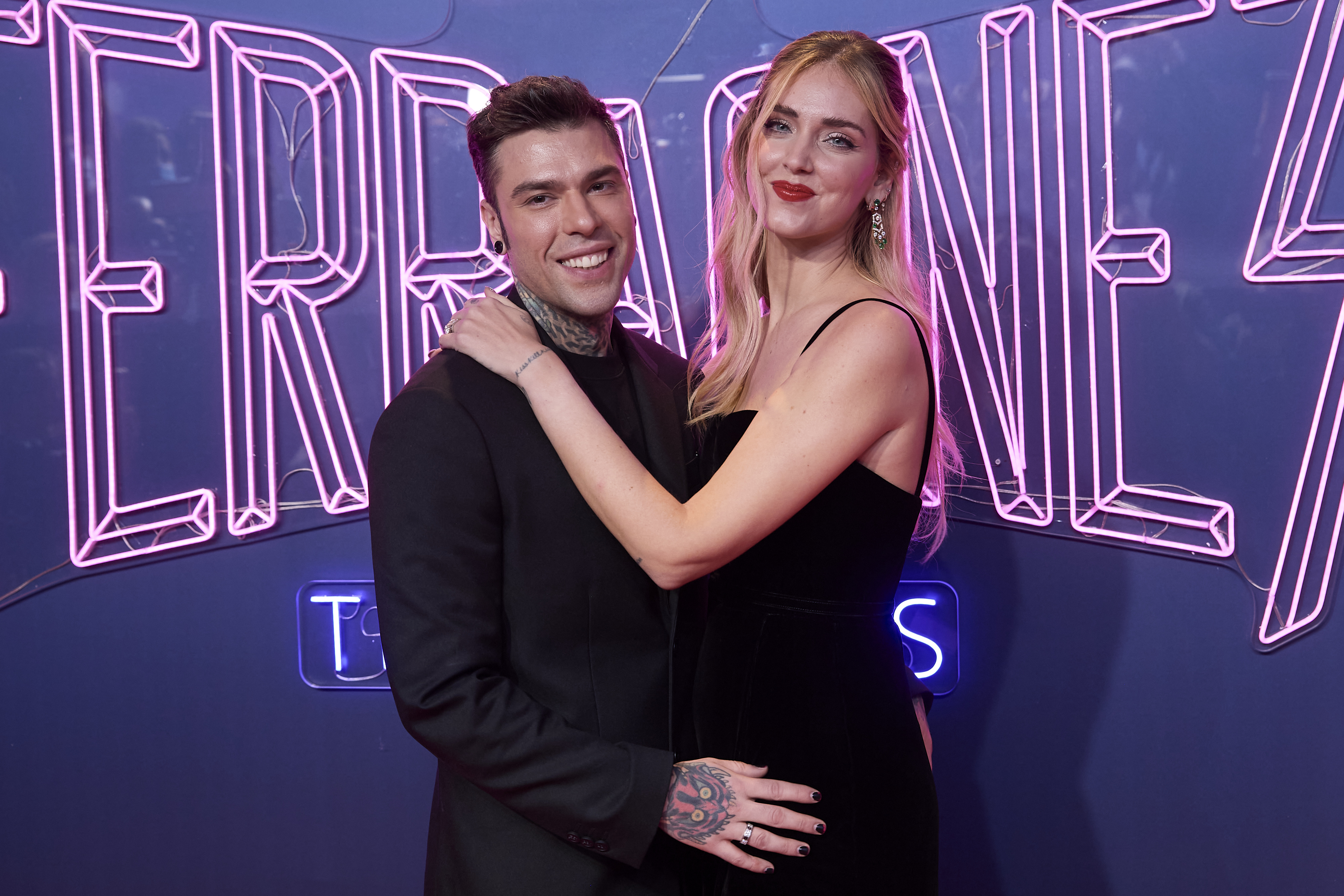 Fedez and Chiara Ferragni  at the premiere of "The Ferragnez" on November 29, 2021, in Madrid, Spain. | Source: Getty Images