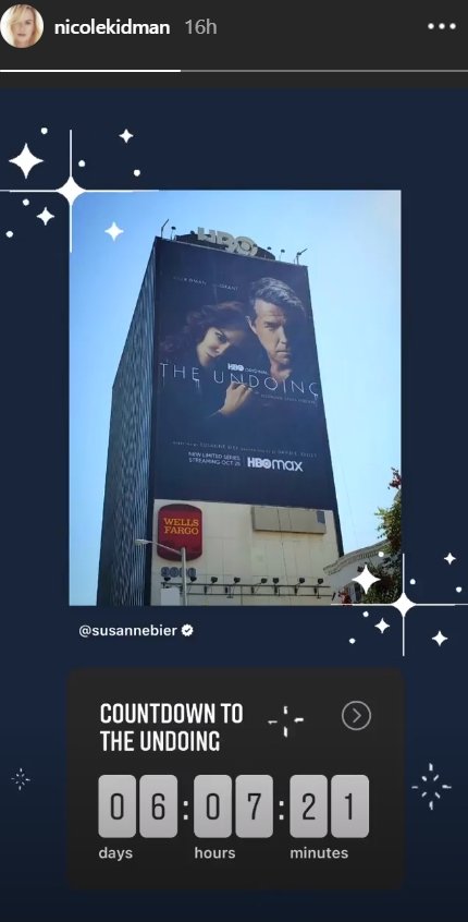 Photo of billboard with a countdown to the "The Undoing"  release date | Photo: Instagram / nicolekidman