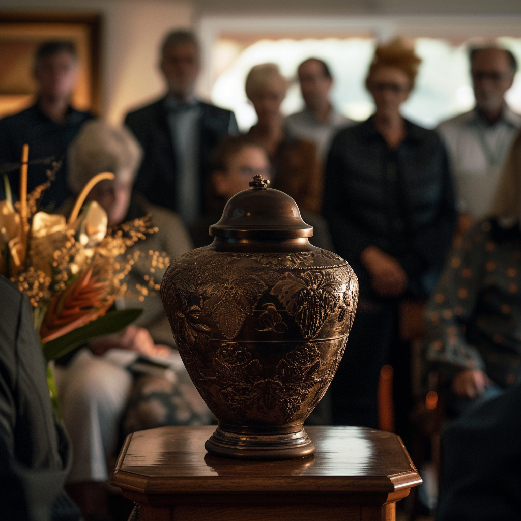 An urn on a stool | Source: Midjourney