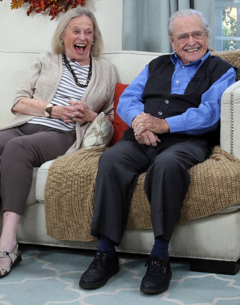 Actress Bonnie Bartlett (L) and husband actor William Daniels visit Hallmark's "Home & Family" | Getty Images
