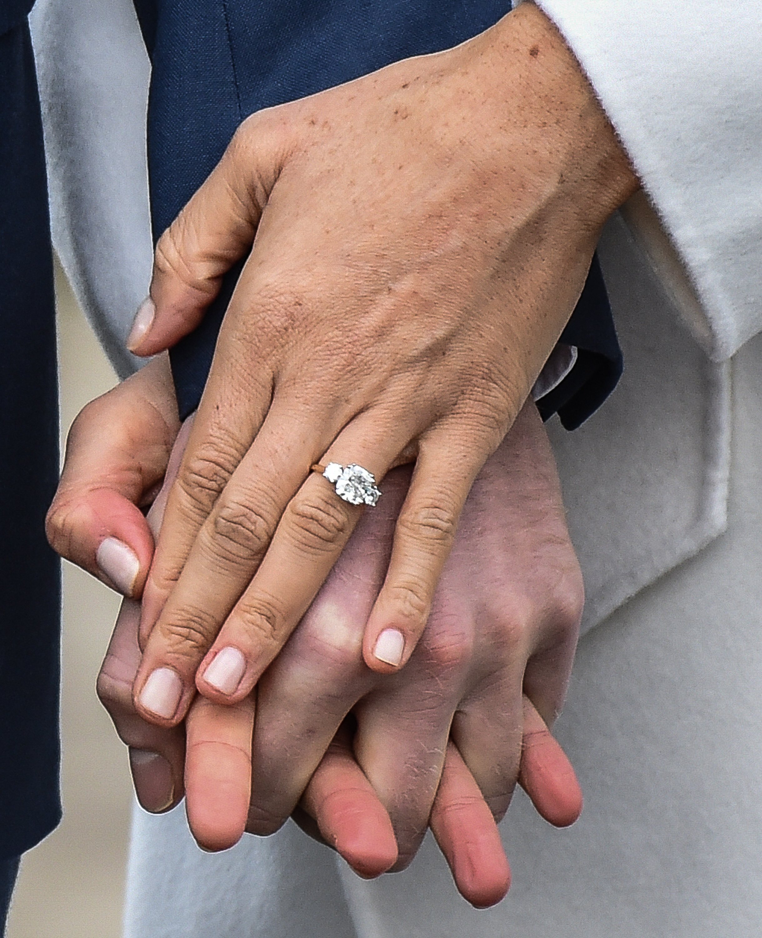 A close up of Meghan Markle's engagement ring | Source: Getty Images