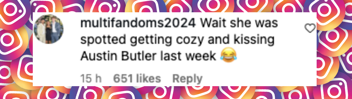 Netizen comment about Zoë Kravitz and Austin Butler, posted on August 24, 2025. | Source: Instagram/entertainmenttonight