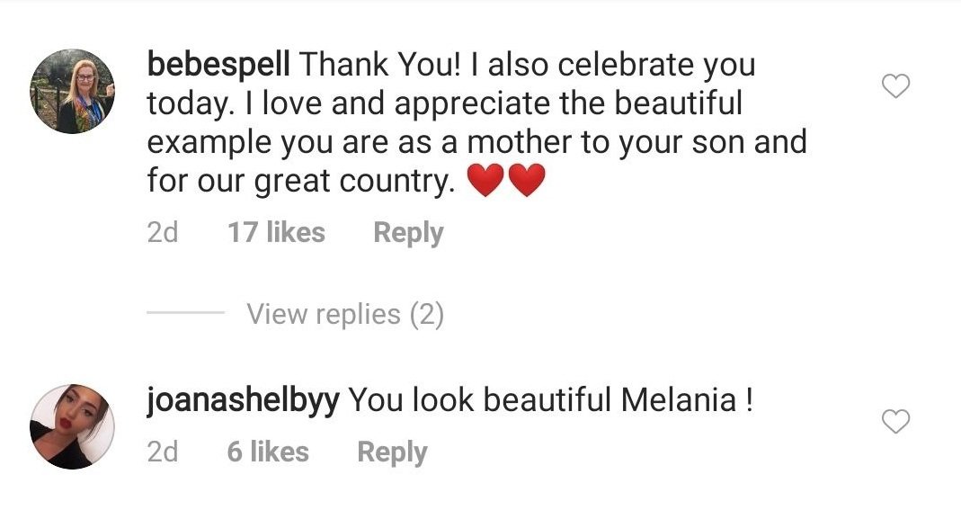 Netizens respond to First Lady Melania Trump's Mother's Day address on May 10, 2020. | Source: Instagram/flotus.