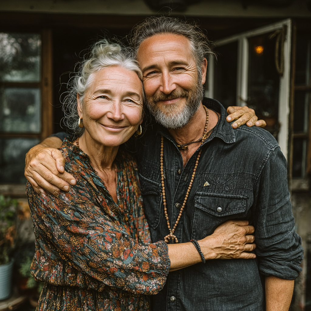 A woman hugging a man | Source: Midjourney