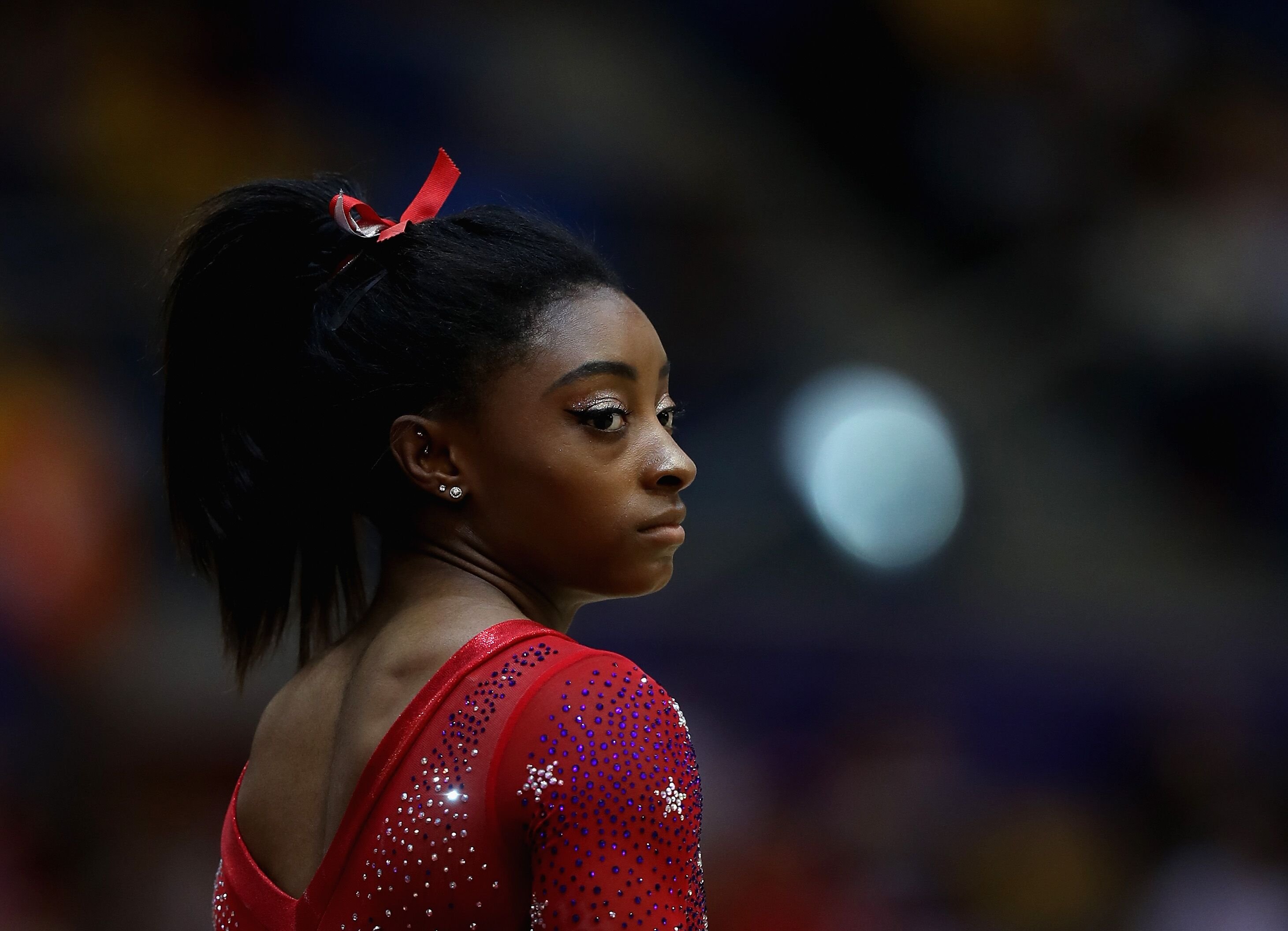 Simone Biles while at a gymnastics competition | Source: Getty Images/GlobalImagesUkraine