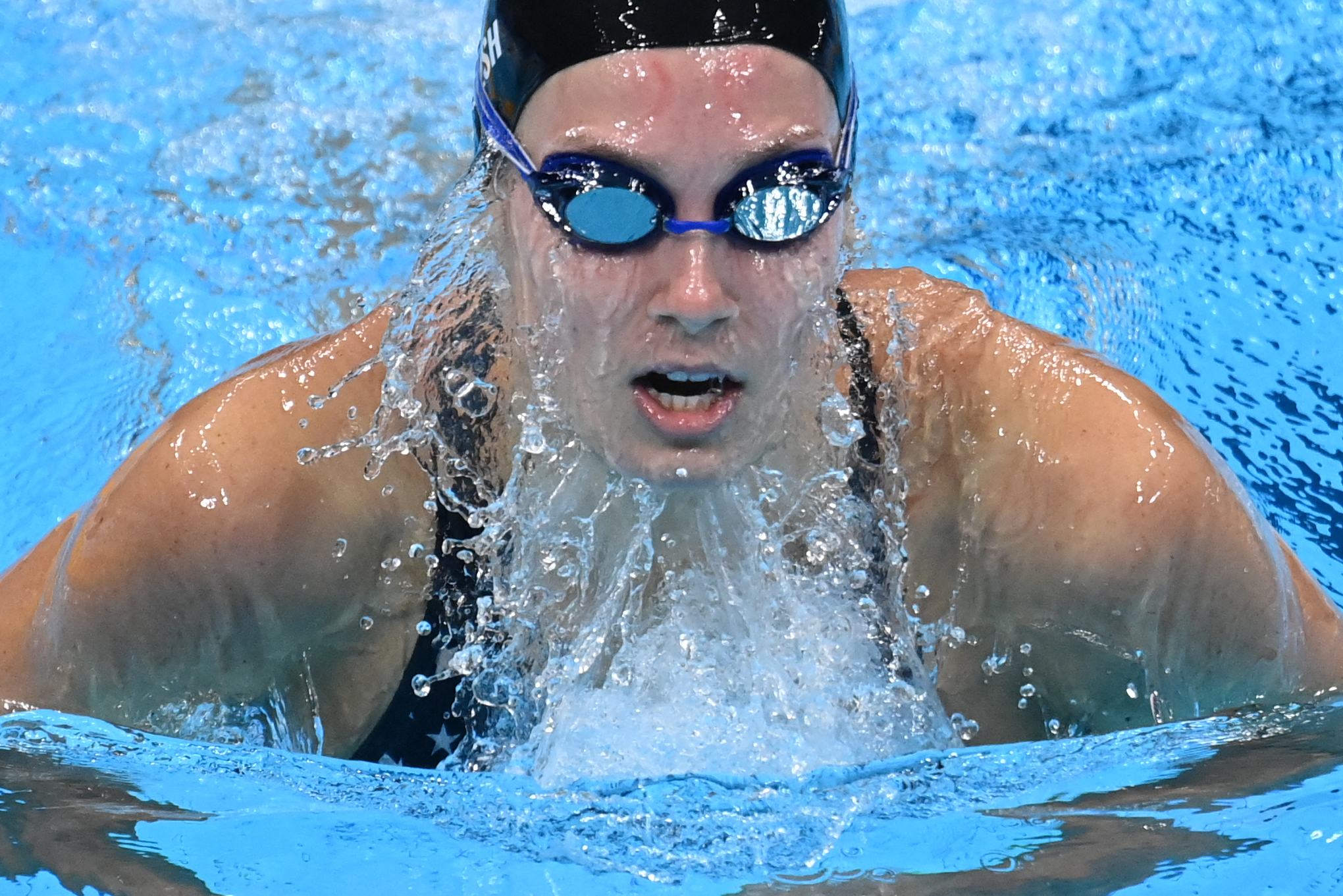 Alex Walsh competes in a semi-final of the women's 200m individual medley swimming event during the Tokyo 2020 Olympic Games in Tokyo on July 27, 2021. | Source: Getty Images