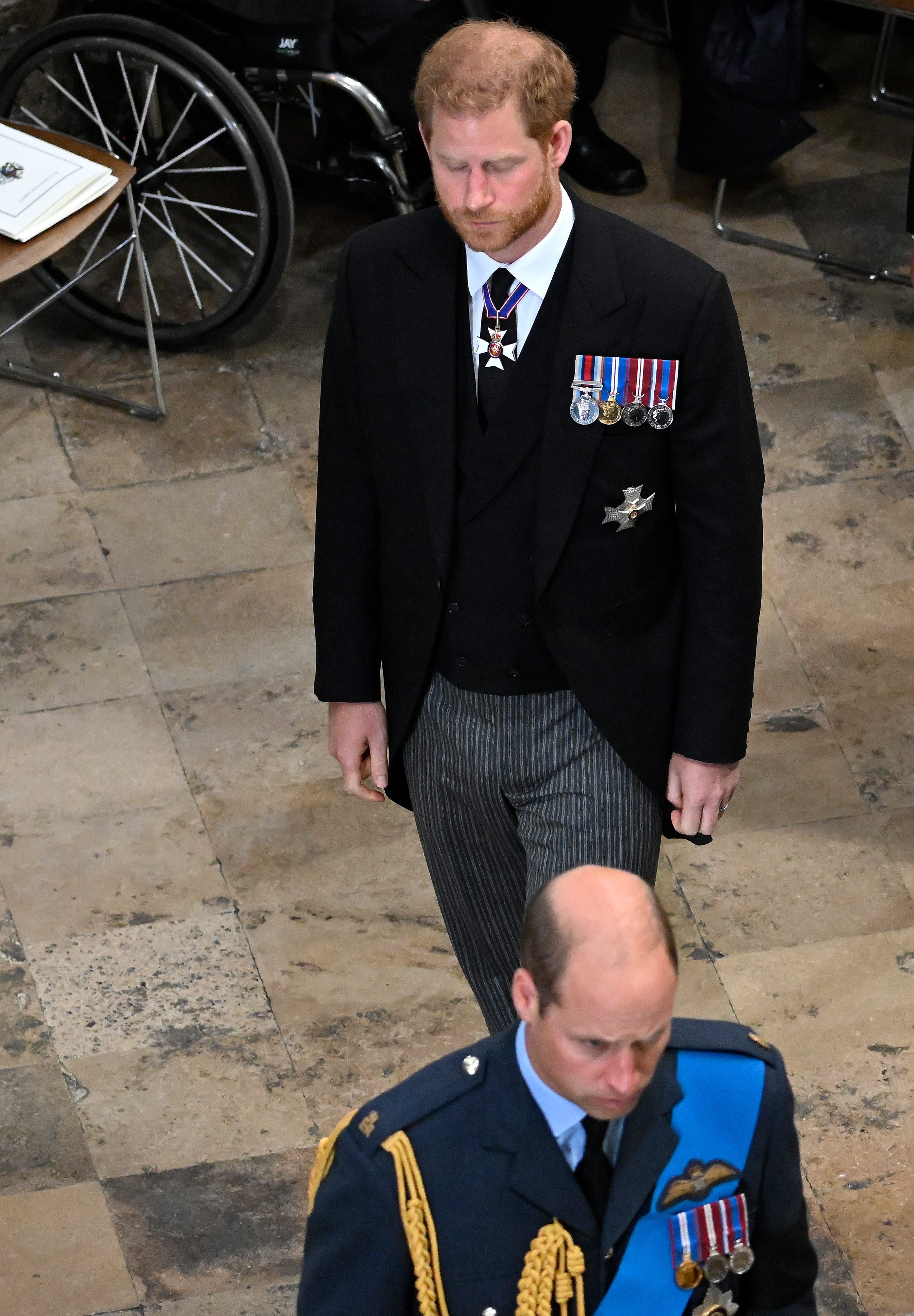 Prince William and Prince Harry at the State Funeral of Queen Elizabeth II in London, England on September 19, 2022 | Source: Getty Images