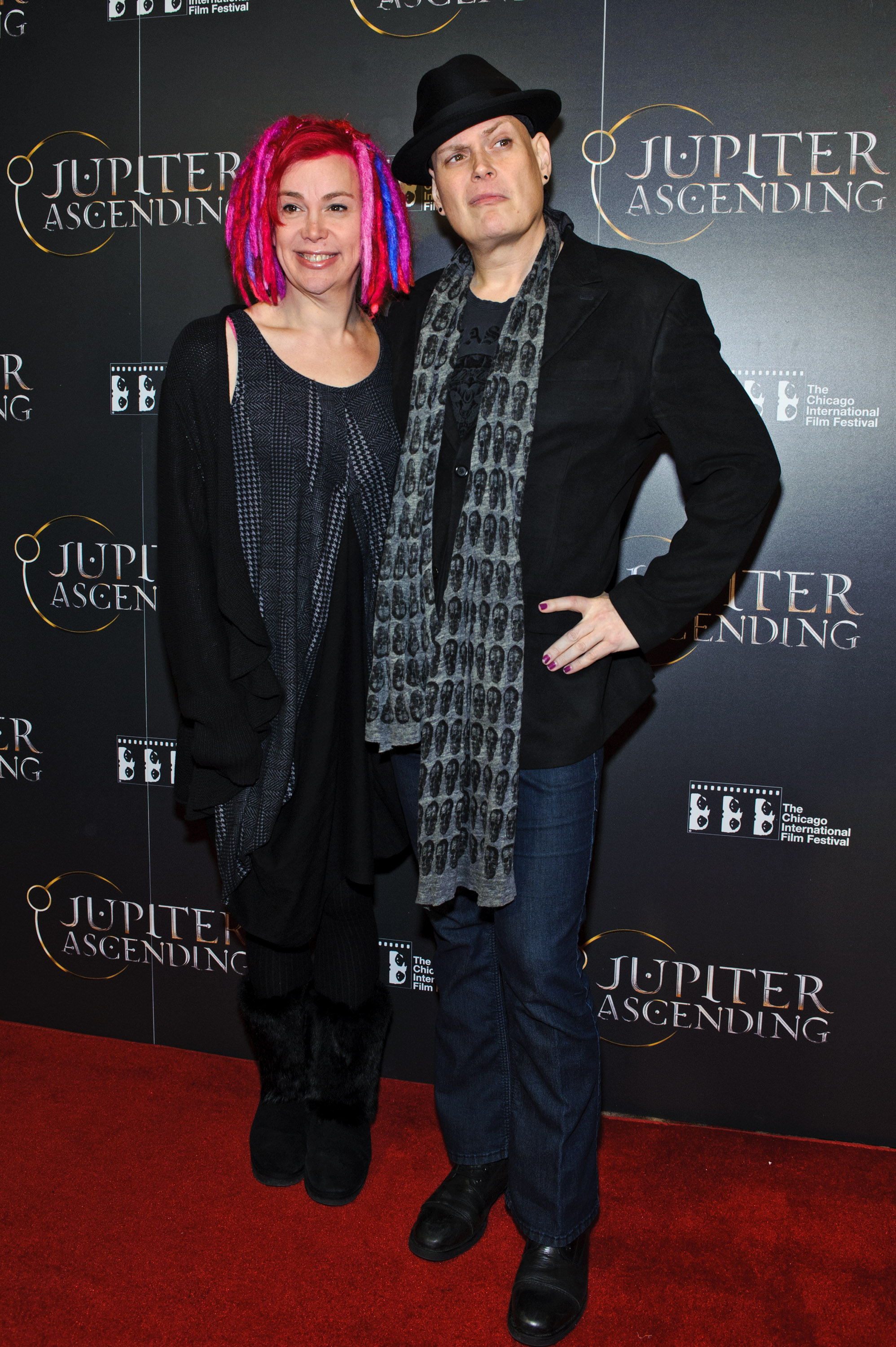 Lana and Lilly Wachowski (formerly known as Larry and Andy) attend a screening of Jupiter Ascending at AMC River East Theater on February 4, 2015, in Chicago, Illinois. | Source: Getty Images