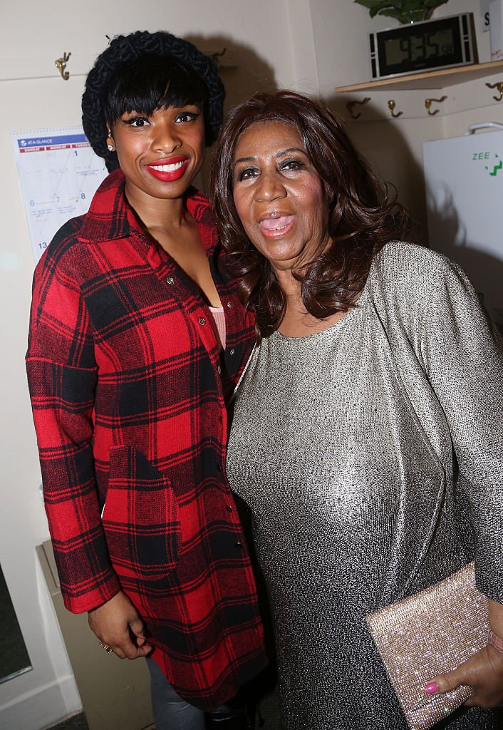Jennifer Hudson and Aretha Franklin pose backstage at the hit musical "The Color Purple" |Photo: Getty Images