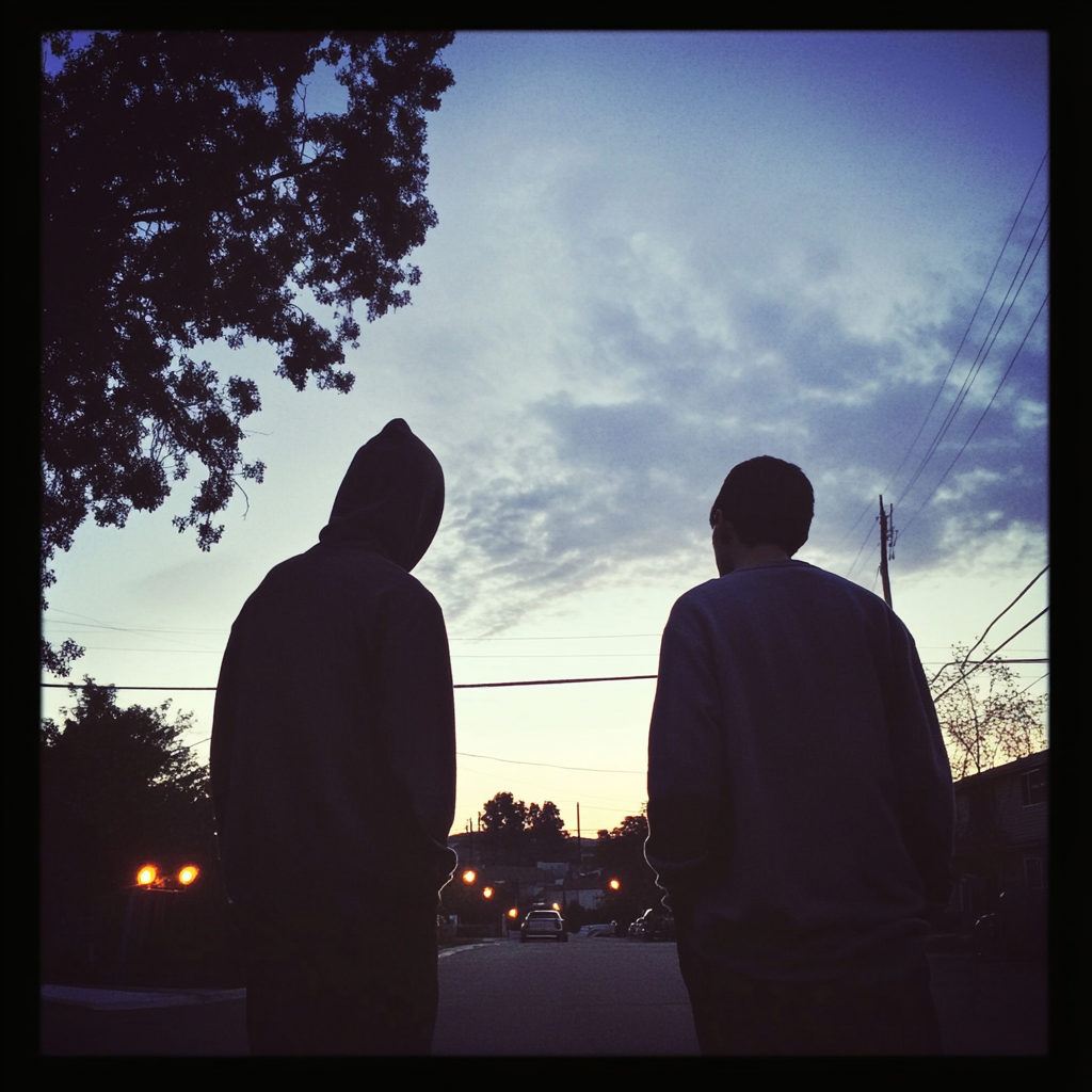 Teenagers standing in the street | Source: Midjourney