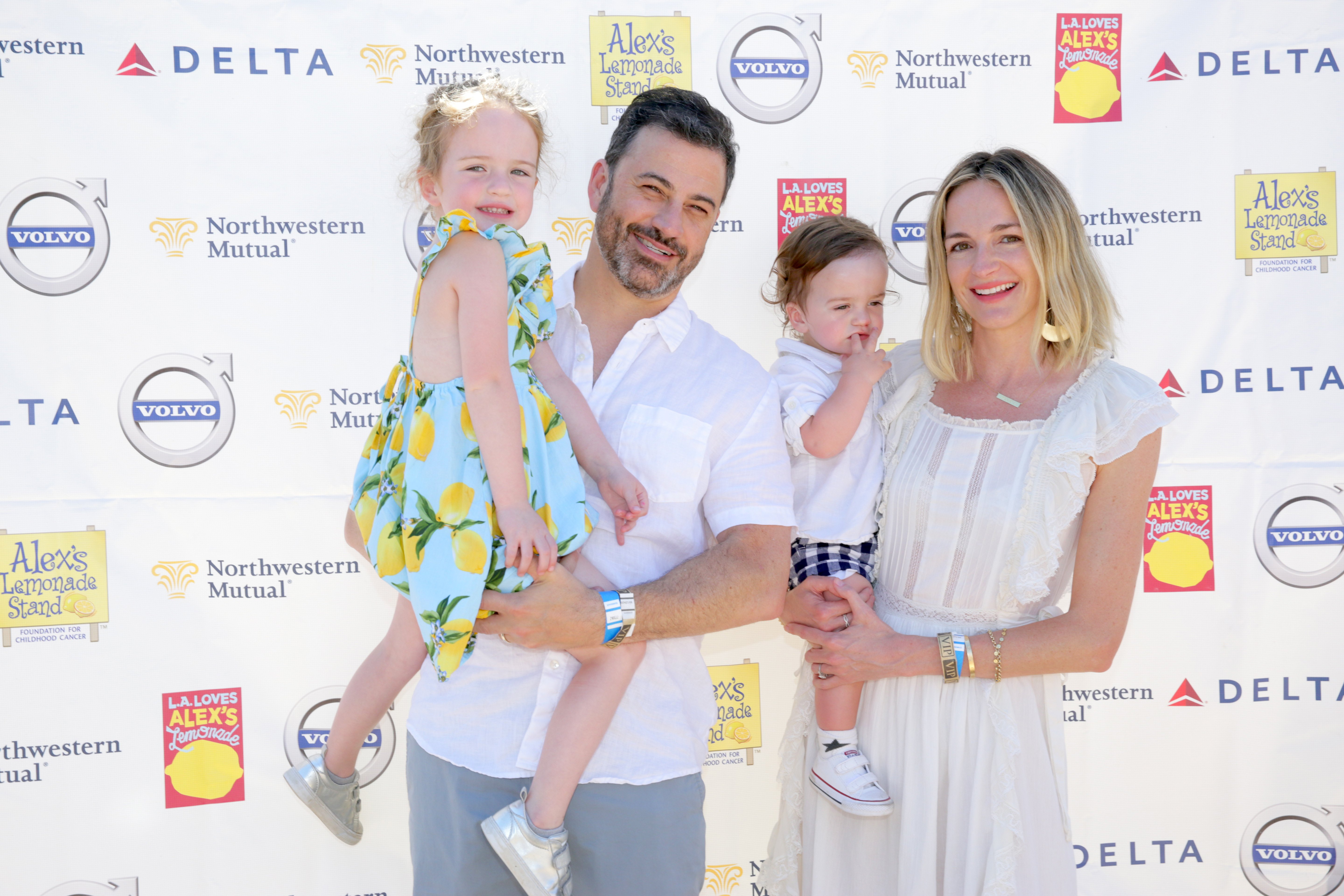 Jane Kimmel, Tv host Jimmy Kimmel, Billy Kimmel and Molly McNearney attend 2018 LA Loves Alex's Lemonade at UCLA Royce Quad on September 8, 2018 in Los Angeles, California. | Source: Getty Images