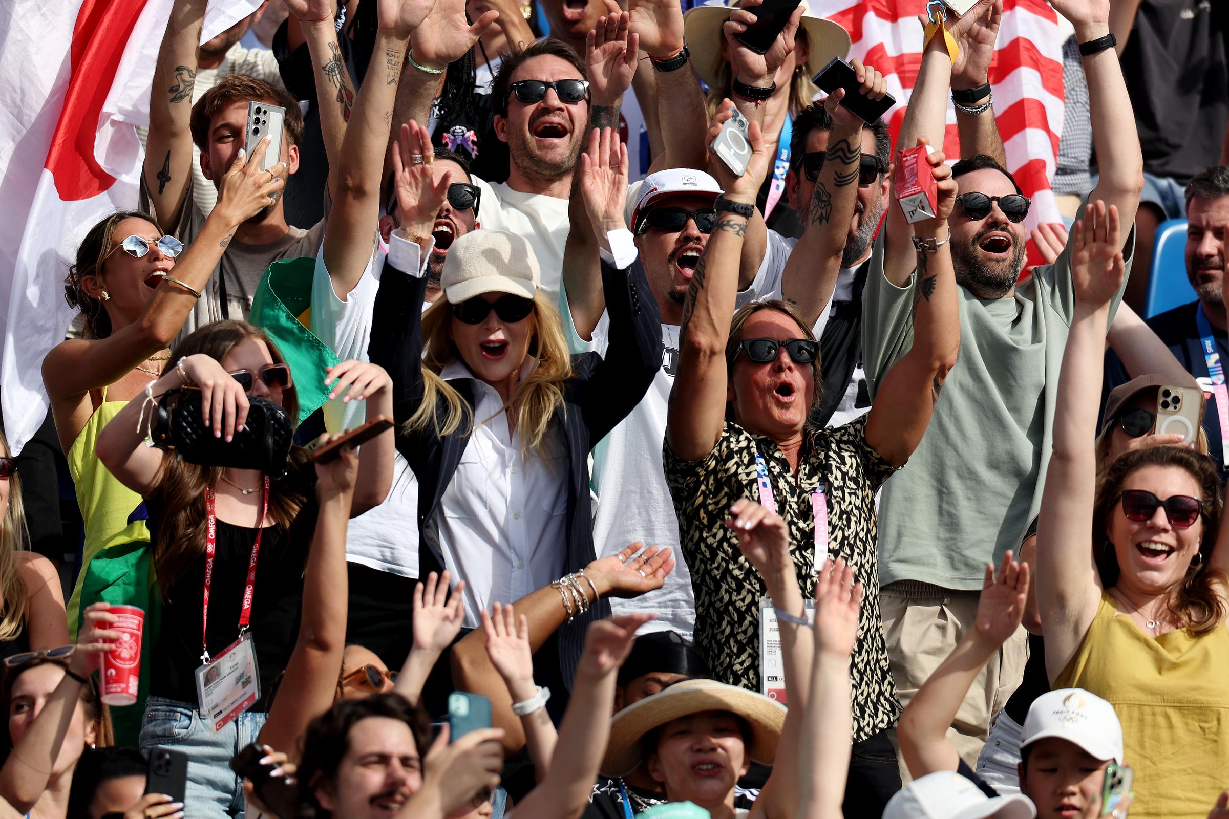 Nicole Kidman, Keith Urban and family cheer during the Olympic Games Paris 2024 at Place de la Concorde on July 28, 2024. | Source: Getty Images