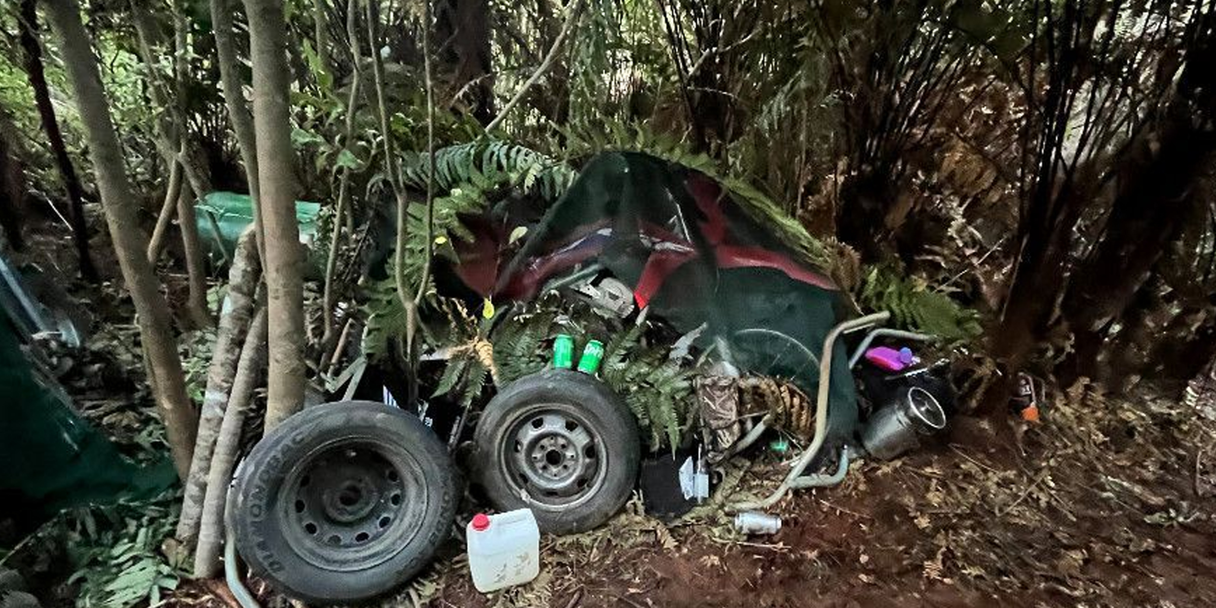 Remnants of Tom Phillips' hideout. | Source: Facebook/NZPolice