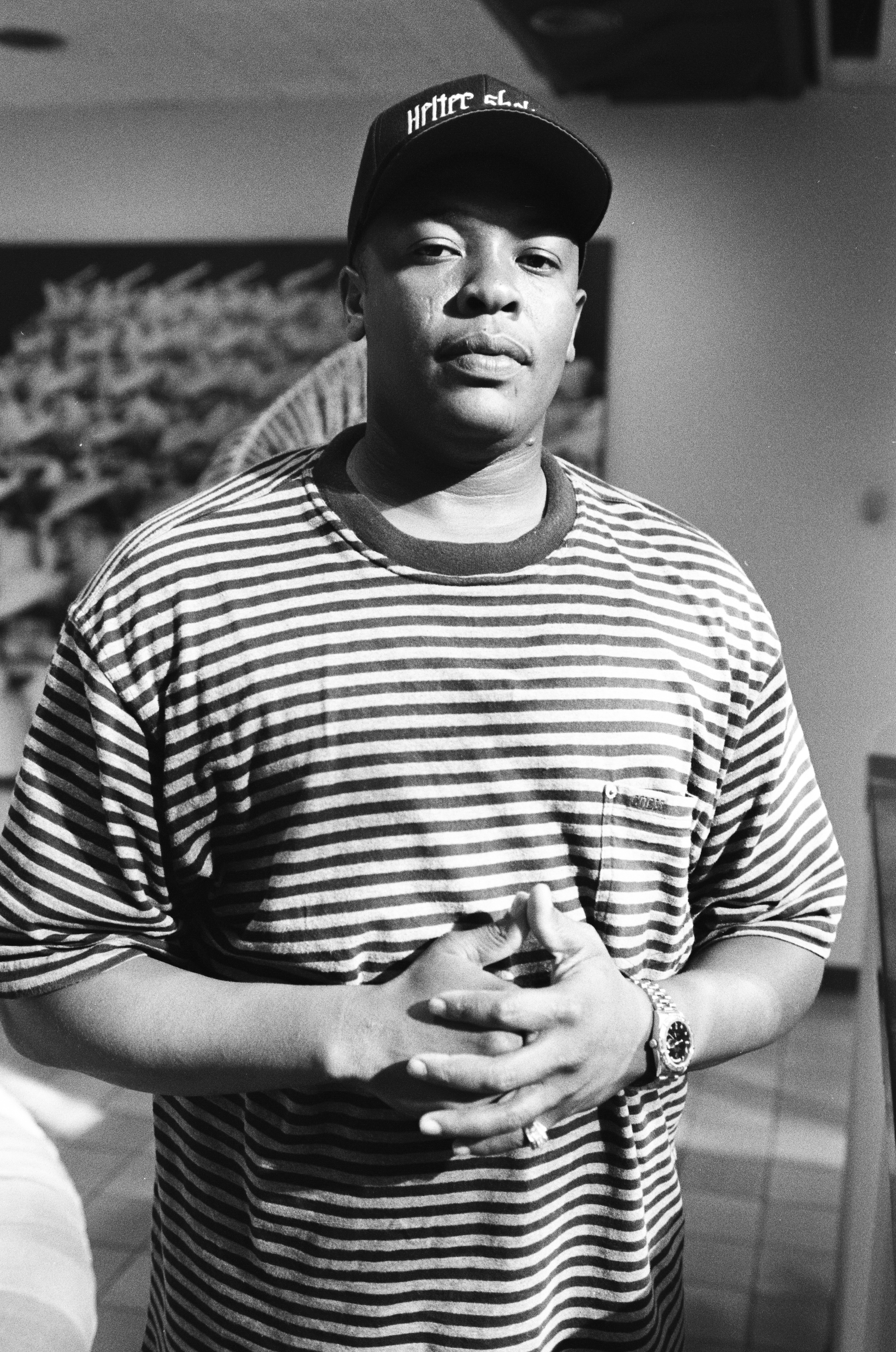 Dr. Dre poses in the studio for Helter Skelter circa 1996 | Source: Getty Images