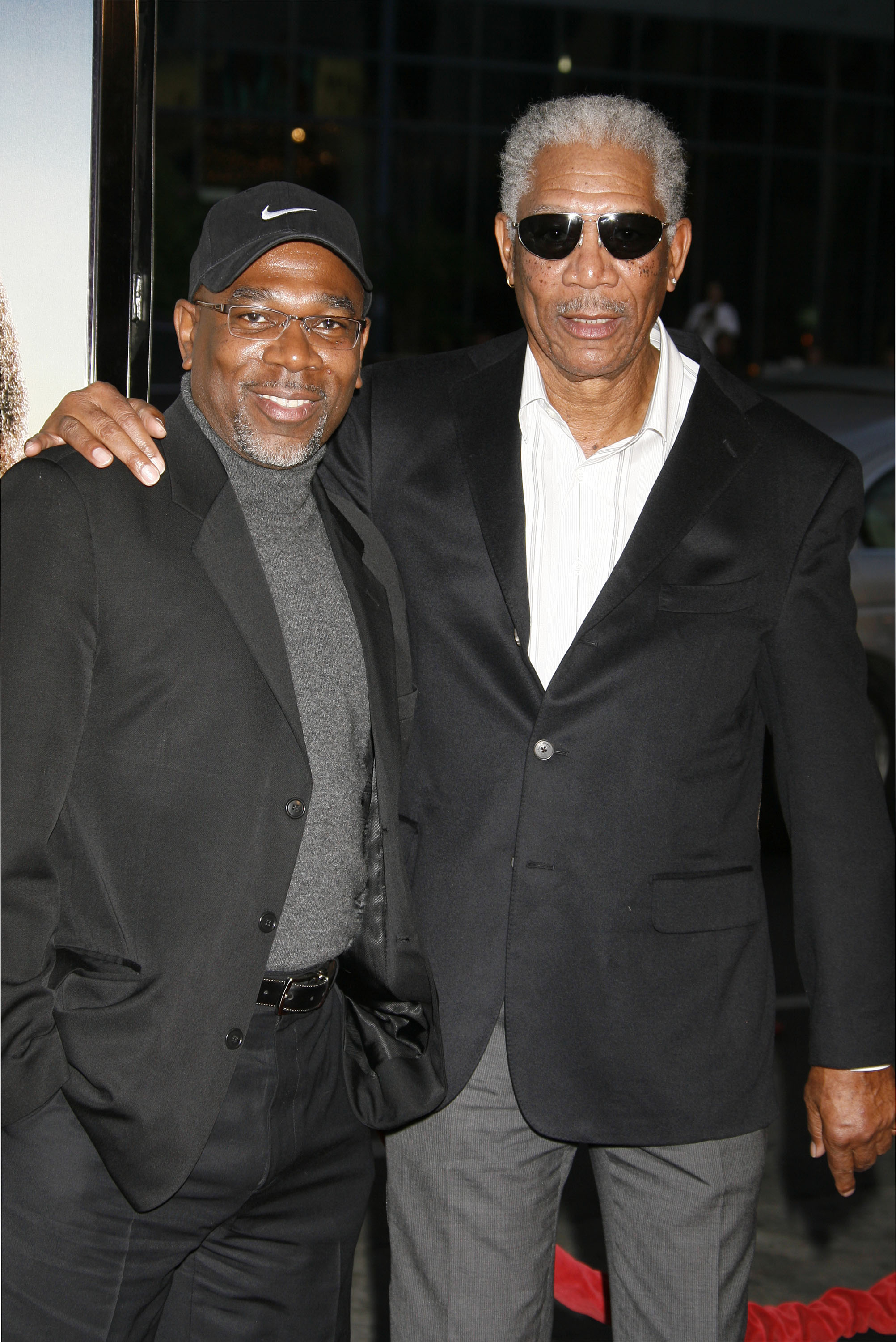 Morgan Freeman and son Alfonso at the premiere of "The Bucket List," 2007 | Source: Getty Images