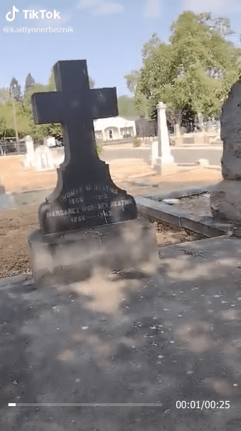 Gravestones at Saint Joseph’s Catholic Cemetery, California. | Source:  tiktok.com/kaitlynnerbeznik