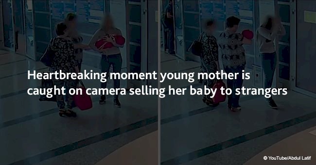 Heartbreaking moment young mother is caught on camera reportedly selling her baby to strangers