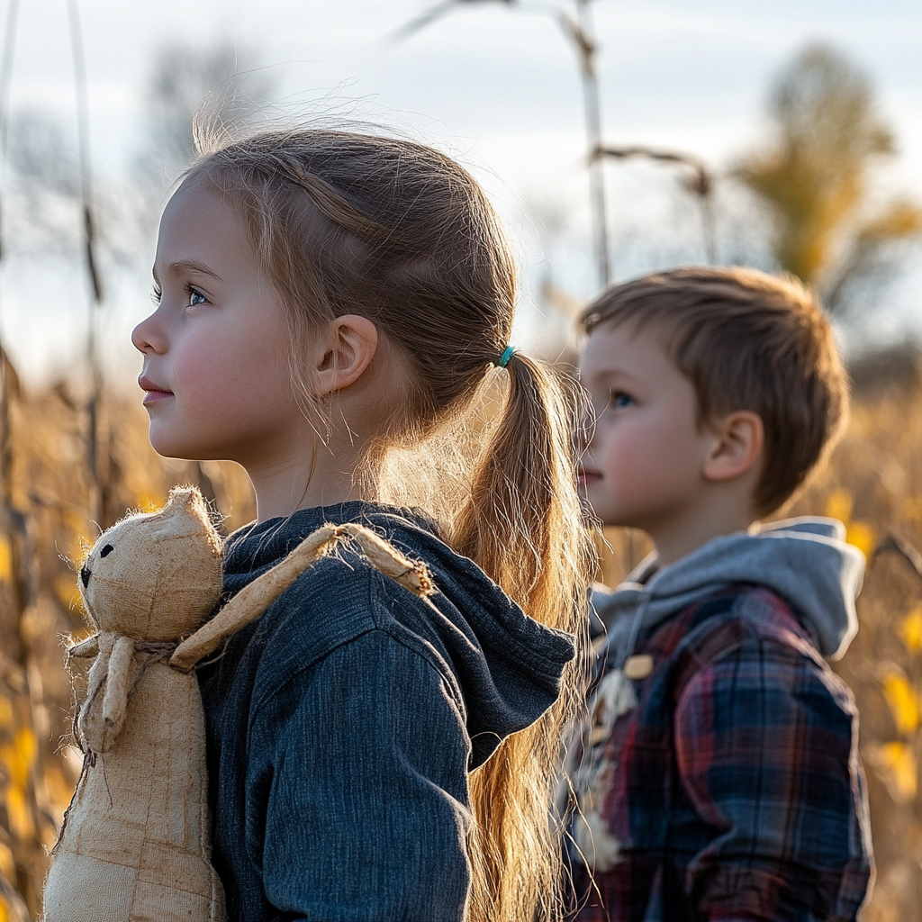 Two children listening | Source: Midjourney