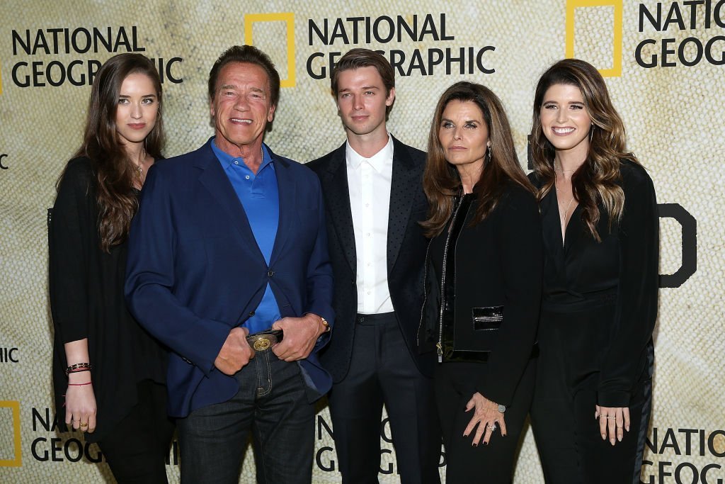 (L-R) Christina Schwarzenegger, Arnold Schwarzenegger, Patrick Schwarzenegger, Maria Shriver and Katherine Schwarzenegger attend the premiere of National Geographic's "The Long Road Home" at Royce Hall. | Photo: Getty Images