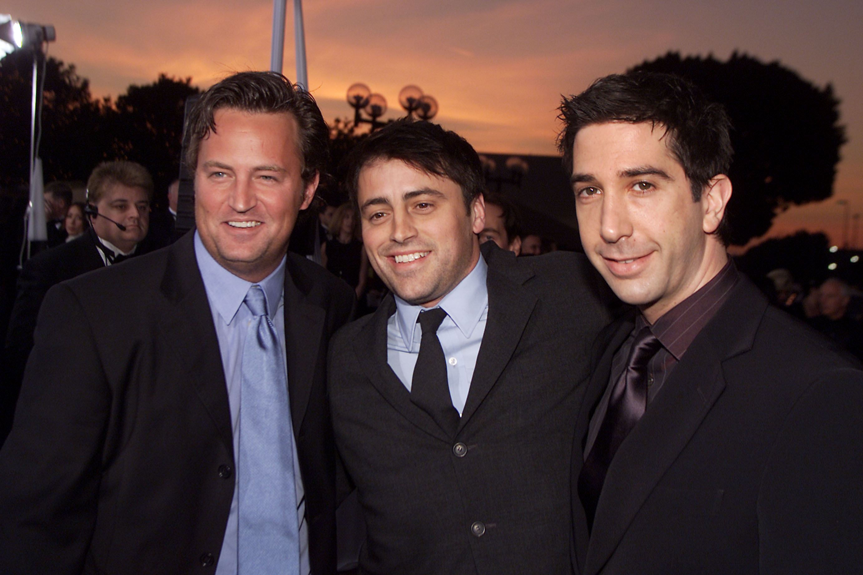 Matthew Perry, Matt LeBlanc, and David Schwimmer at the 28th Annual People's Choice Awards in Los Angeles, California on January 13, 2001 | Source: Getty Images
