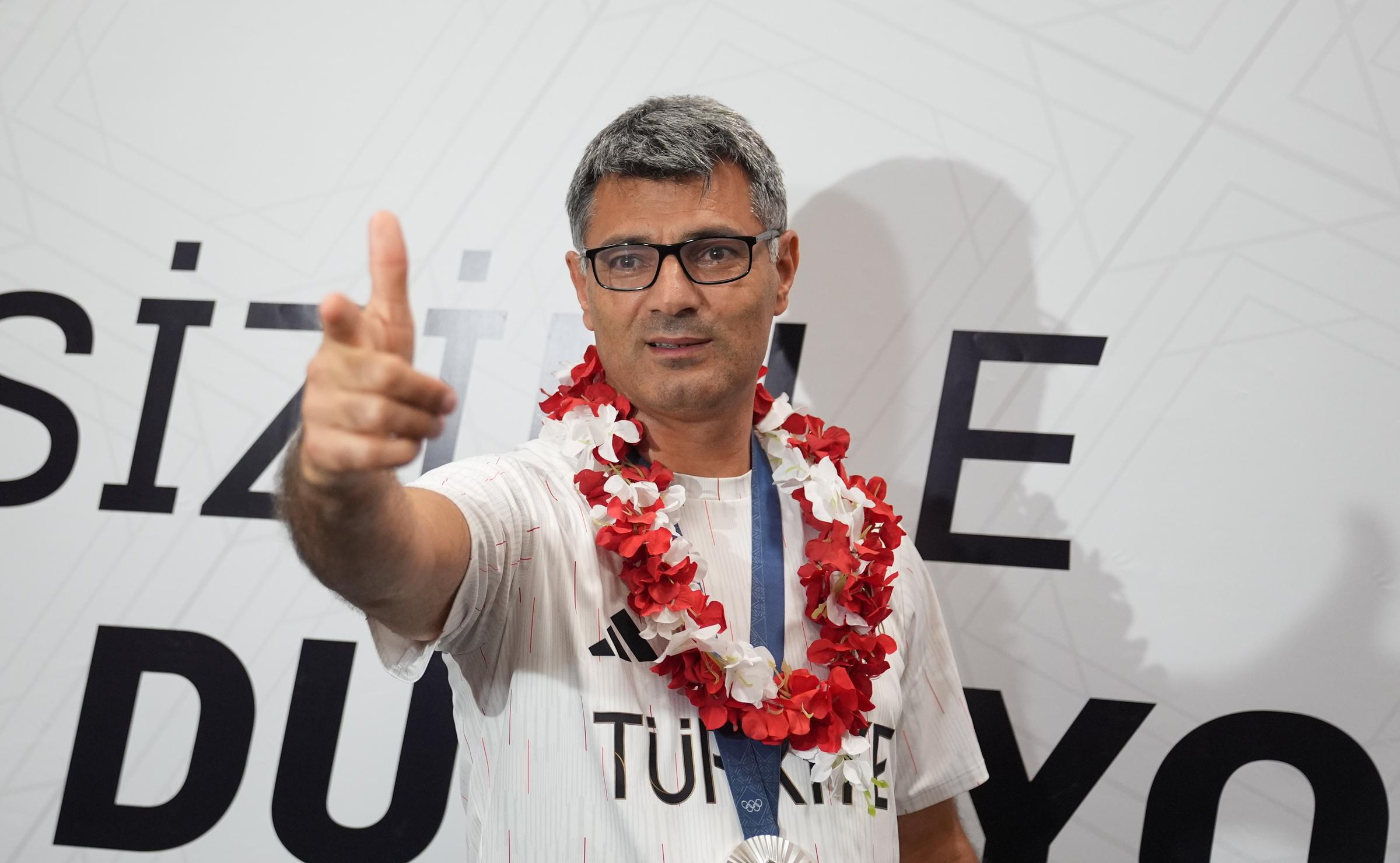 Yusuf Dikeç poses for a photo at Ataturk Airport in Istanbul, Turkey on August 1, 2024 | Source: Getty Images