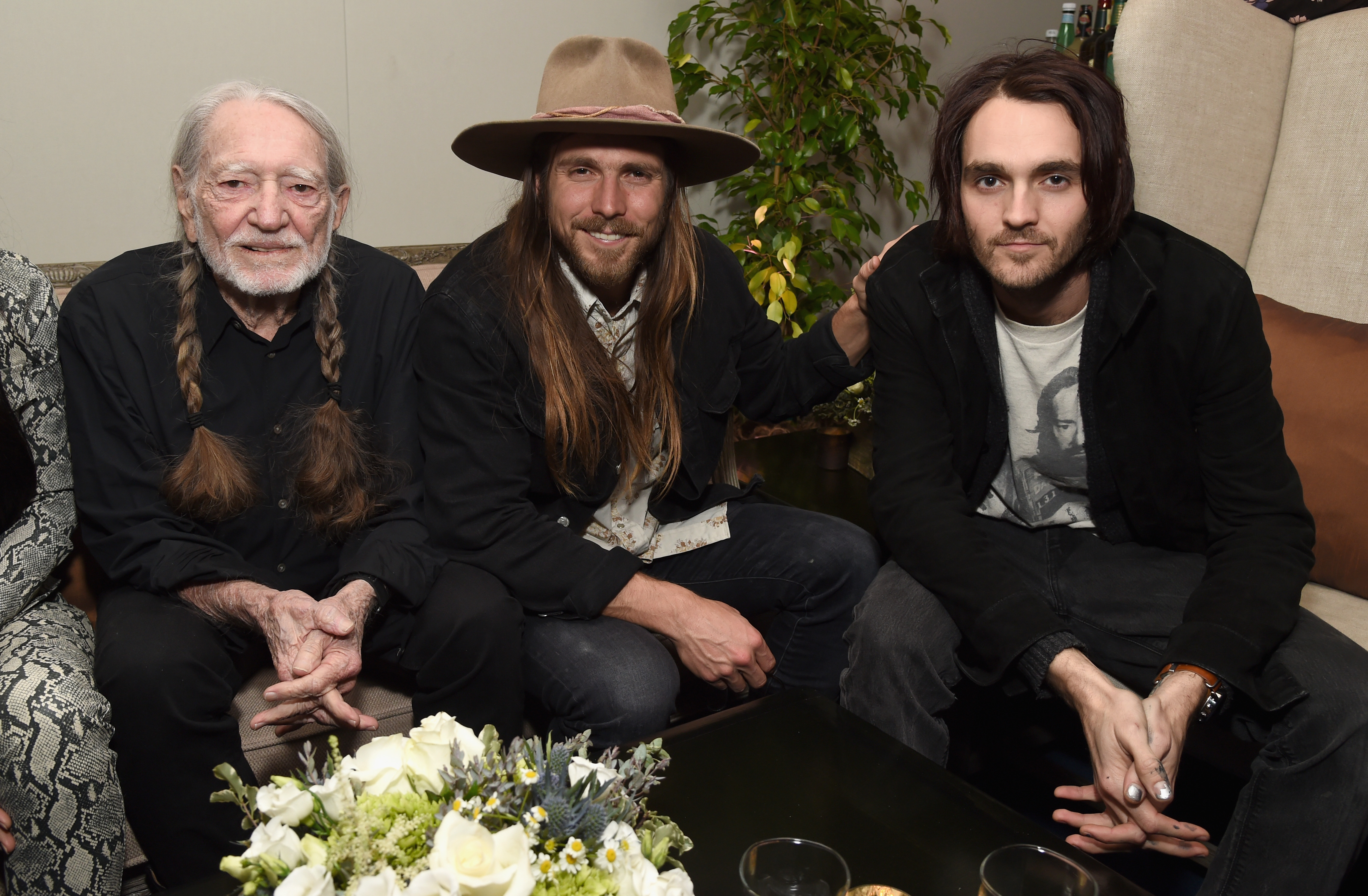 Willie Nelson, Lukas Nelson, and Micah Nelson on February 6, 2019 in Los Angeles, California | Source: Getty Images