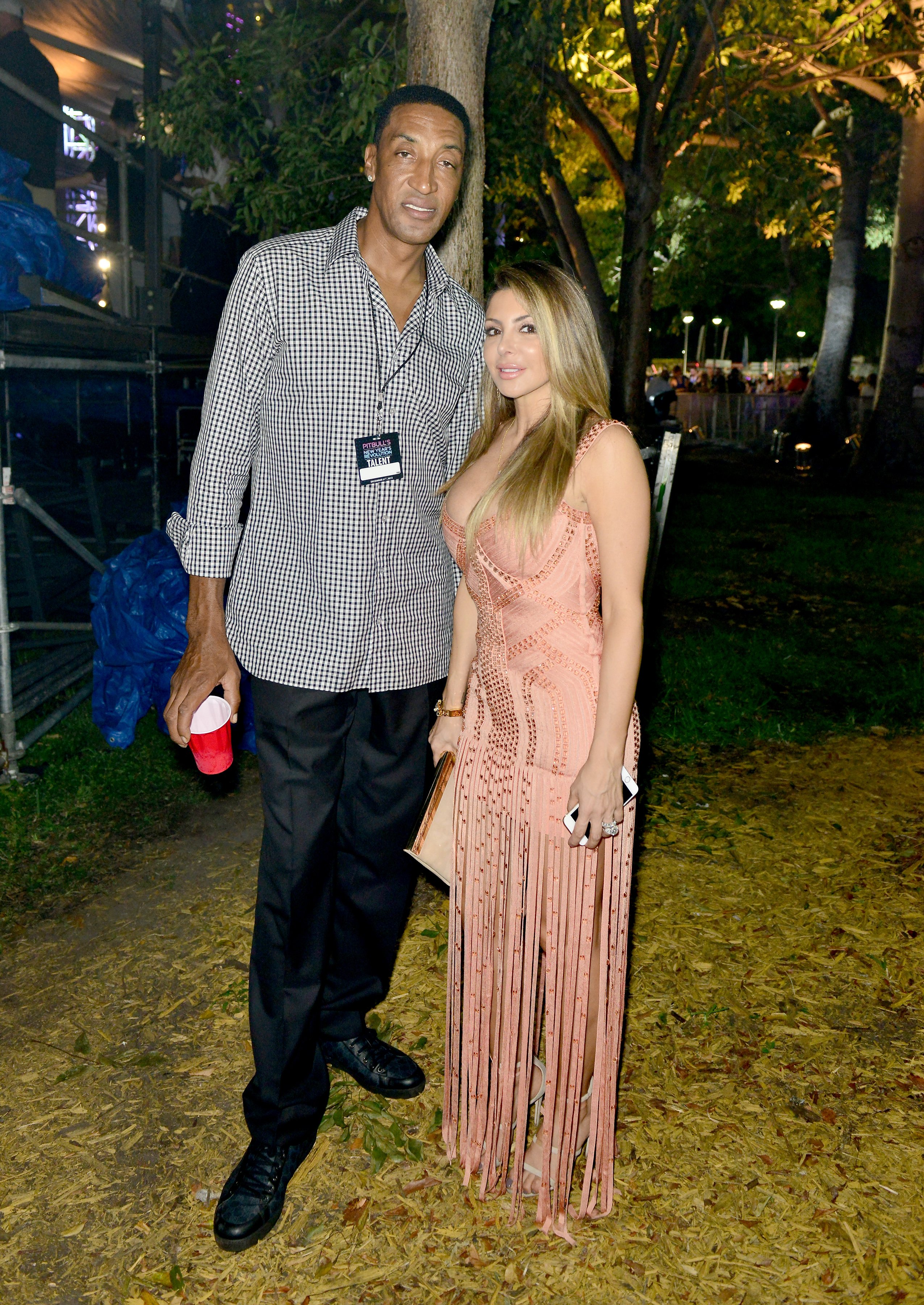 Scottie Pippen and Larsa Pippen backstage at the Pitbulls New Years Eve Revolution 2015 at Bayfront Park Amphitheater on December 31, 2015 in Miami, Florida | Photo: GettyImages