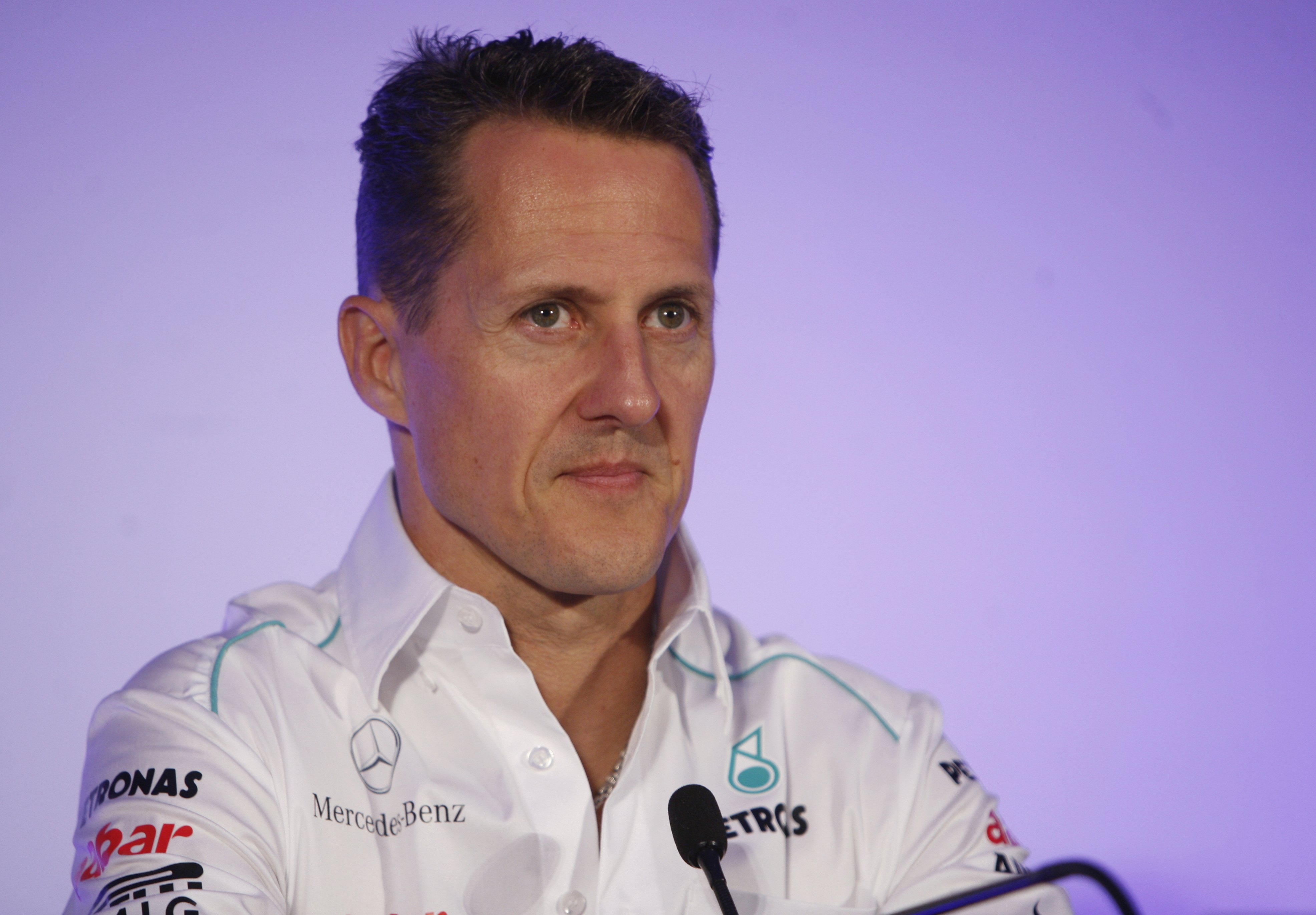 Mercedes-AMG-Fahrer Michael Schumacher während einer Pressekonferenz in Greater Noida, Indien am 25.Oktober, 2012 | Quelle: Getty Images