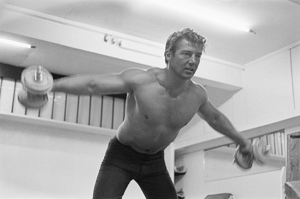 Late American actor Mickey Hargitay during one of his training sessions in 1963 | Photo: Getty Images