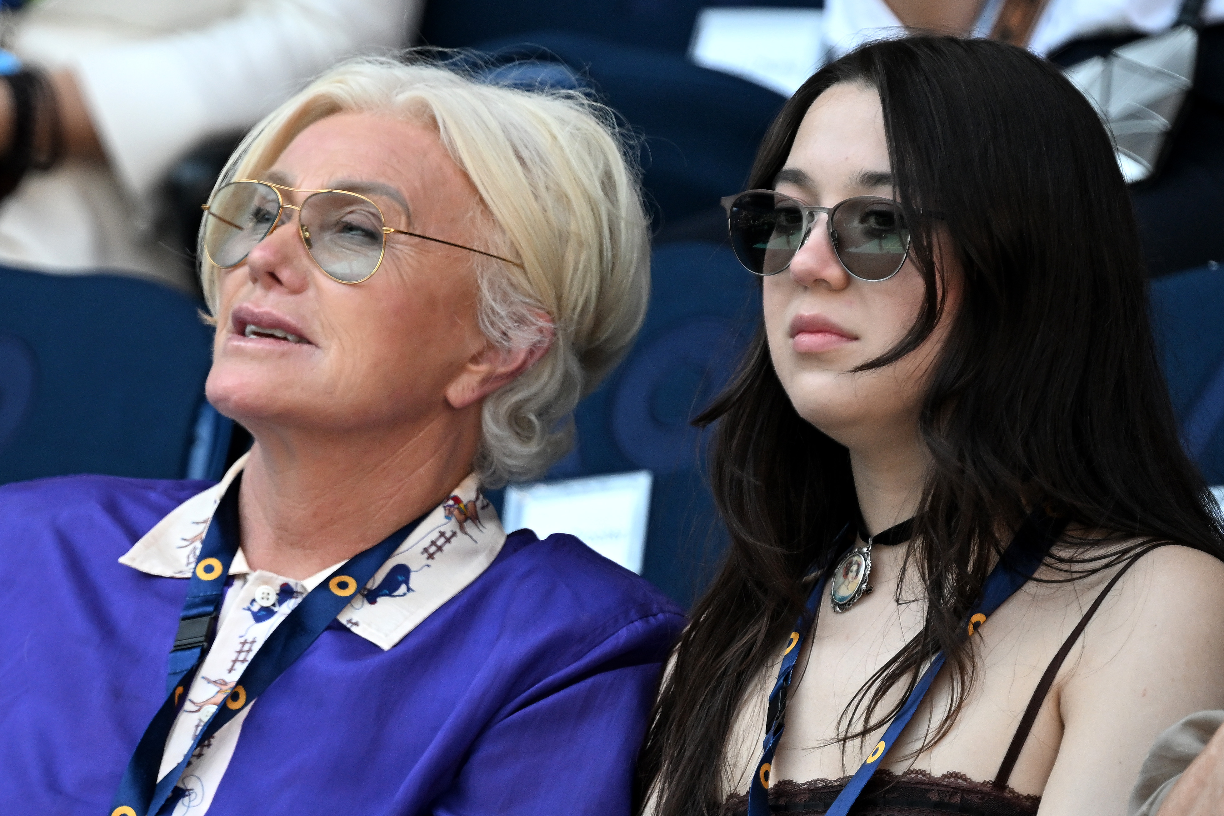 Deborra-Lee Furness and her daughter Ava Eliot Jackman are spotted during the Women's Singles First Round between Emma Navarro of the United States and Peyton Stearns of the United States during the 2025 Australian Open on January 14, 2025, in Melbourne, Australia | Source: Getty Images