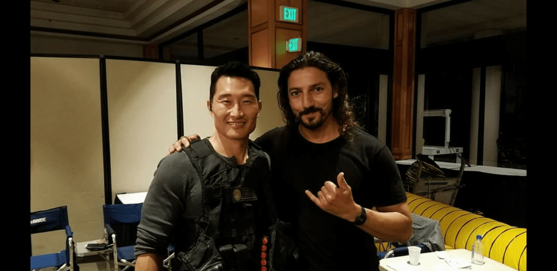 Daniel Dae Kim and Solimane Lamouri on the set of "Hawaii Five-O" on March 15, 2017 | Photo: Flickr/Solsol1971