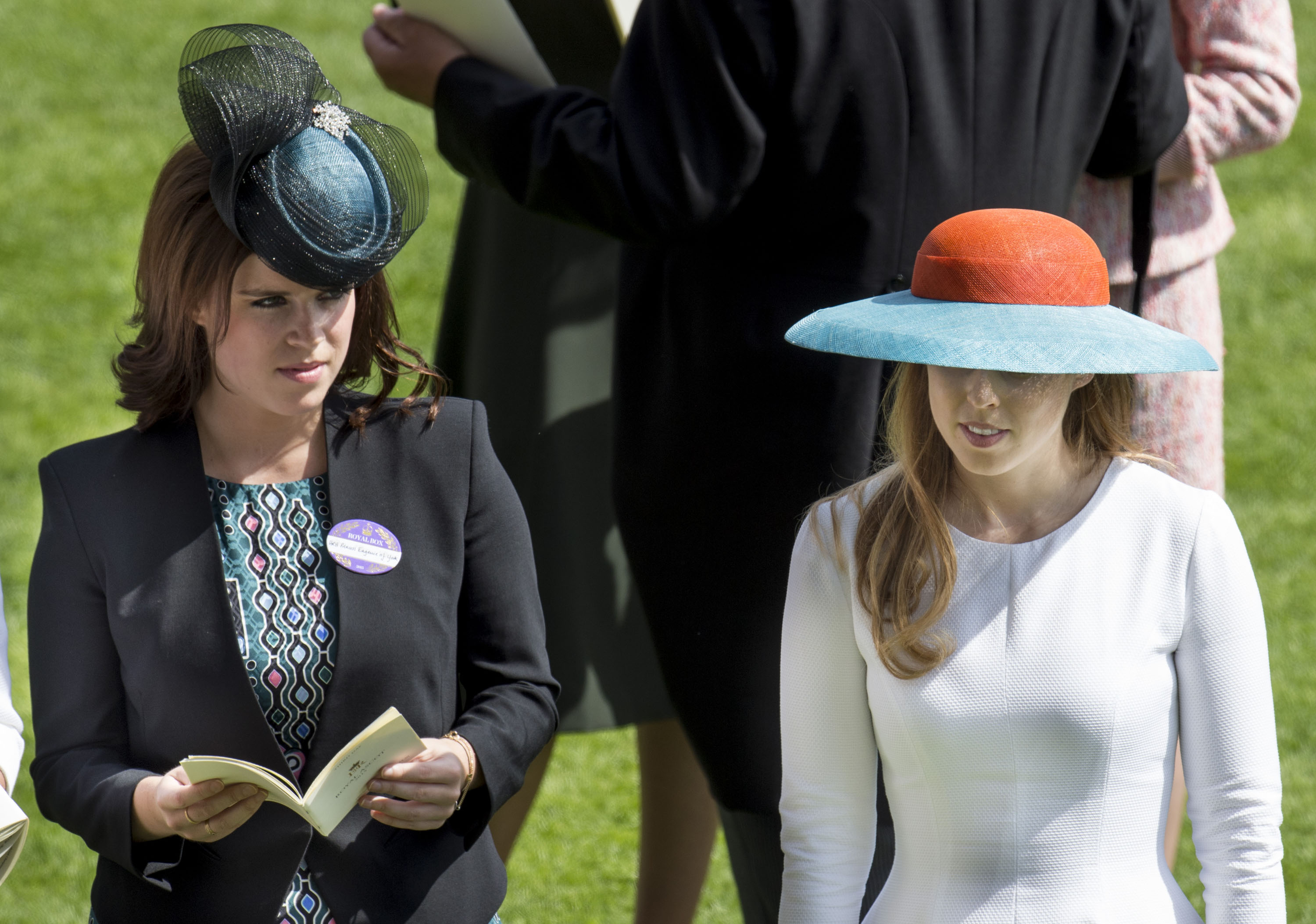 Princess Eugenie and Princess Beatrice on Day 3 of the Royal Ascot at Ascot Racecourse on June 18, 2015, in England. | Source: Getty Images