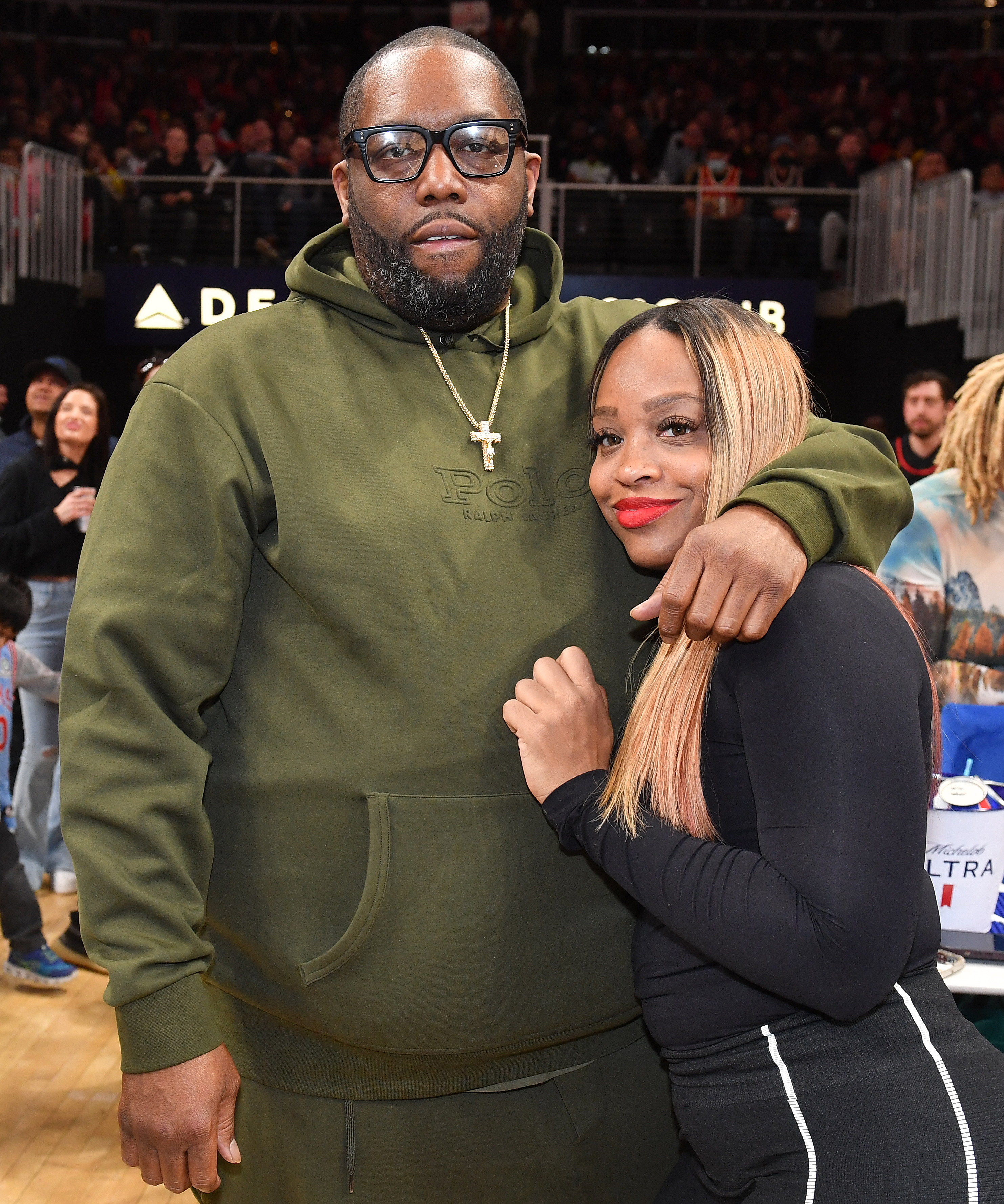 Killer Mike and Shana Render at the game between the Miami Heat and the Atlanta Hawks at State Farm Arena on January 16, 2023 in Atlanta, Georgia. | Source: Getty Images