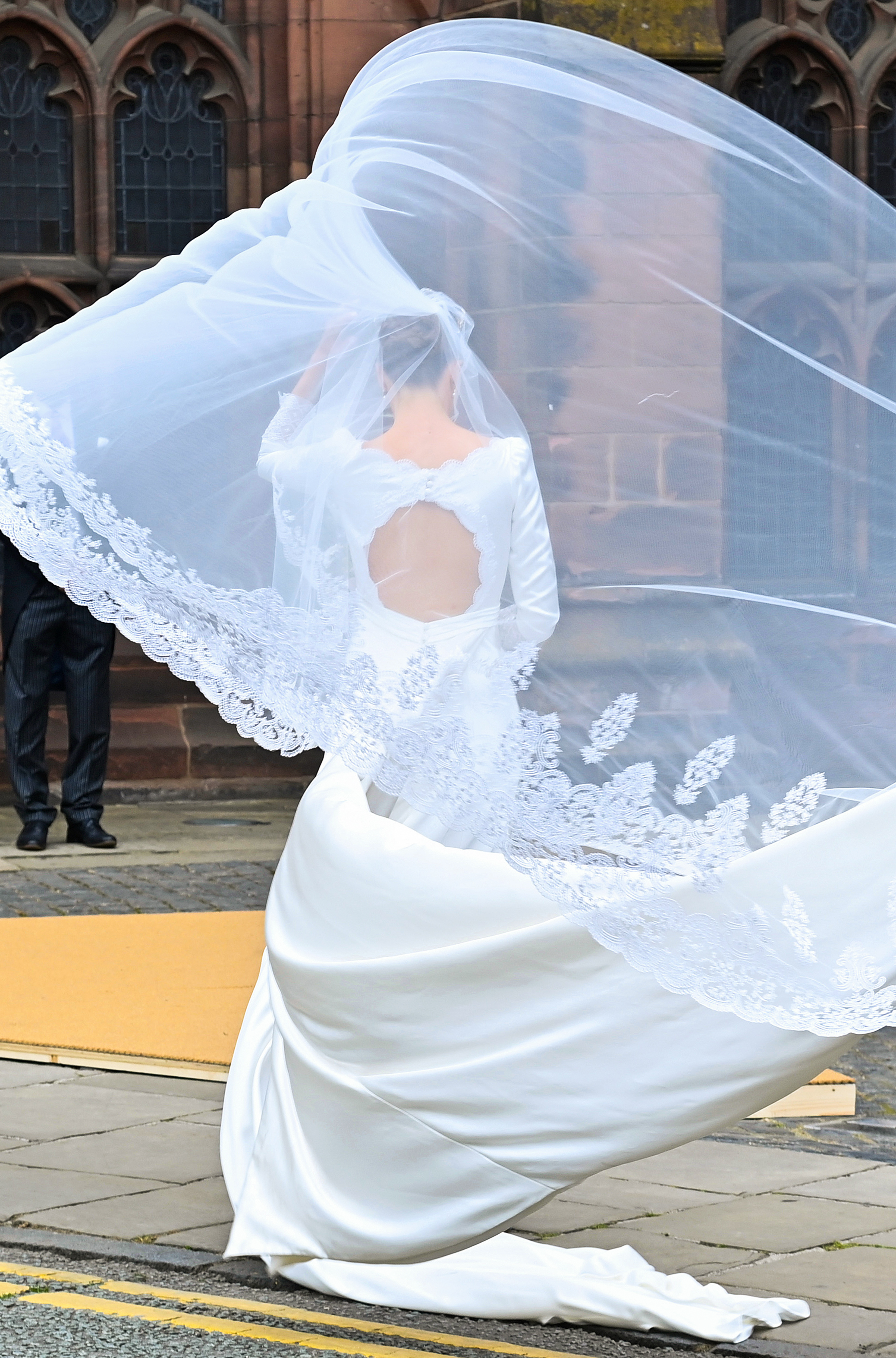 Olivia Henson arrives at her wedding to Hugh Grosvenor, the 7th Duke of Westminster, at Chester Cathedral on June 7, 2024, in Chester, England | Source: Getty Images