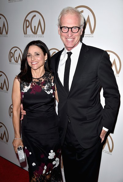 Julia Louis-Dreyfus and Brad Hall attend the 26th Annual Producers Guild Of America Awards at the Hyatt Regency Century Plaza on January 24, 2015, in Los Angeles, California. | Source: Getty Images.