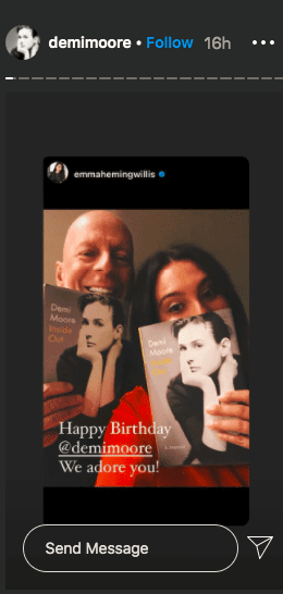 Emma Heming Willis' post wishing Demi Moore a happy birthday on Moore's Instagram story | Photo: Instagram / demimoore