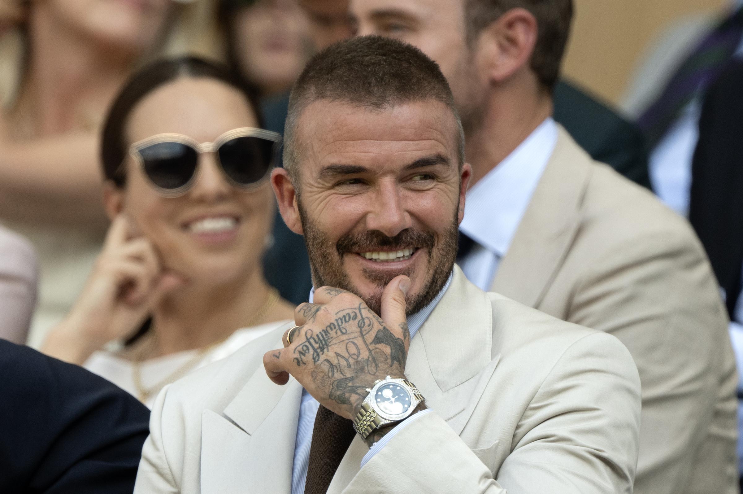 David Beckham during the Gentlemen's Singles first-round match between Fabio Fognini of Italy and Carlos Alcaraz of Spain on day one of The Championships, Wimbledon 2025, at the All England Lawn Tennis and Croquet Club on June 30 in London, England. | Source: Getty Images