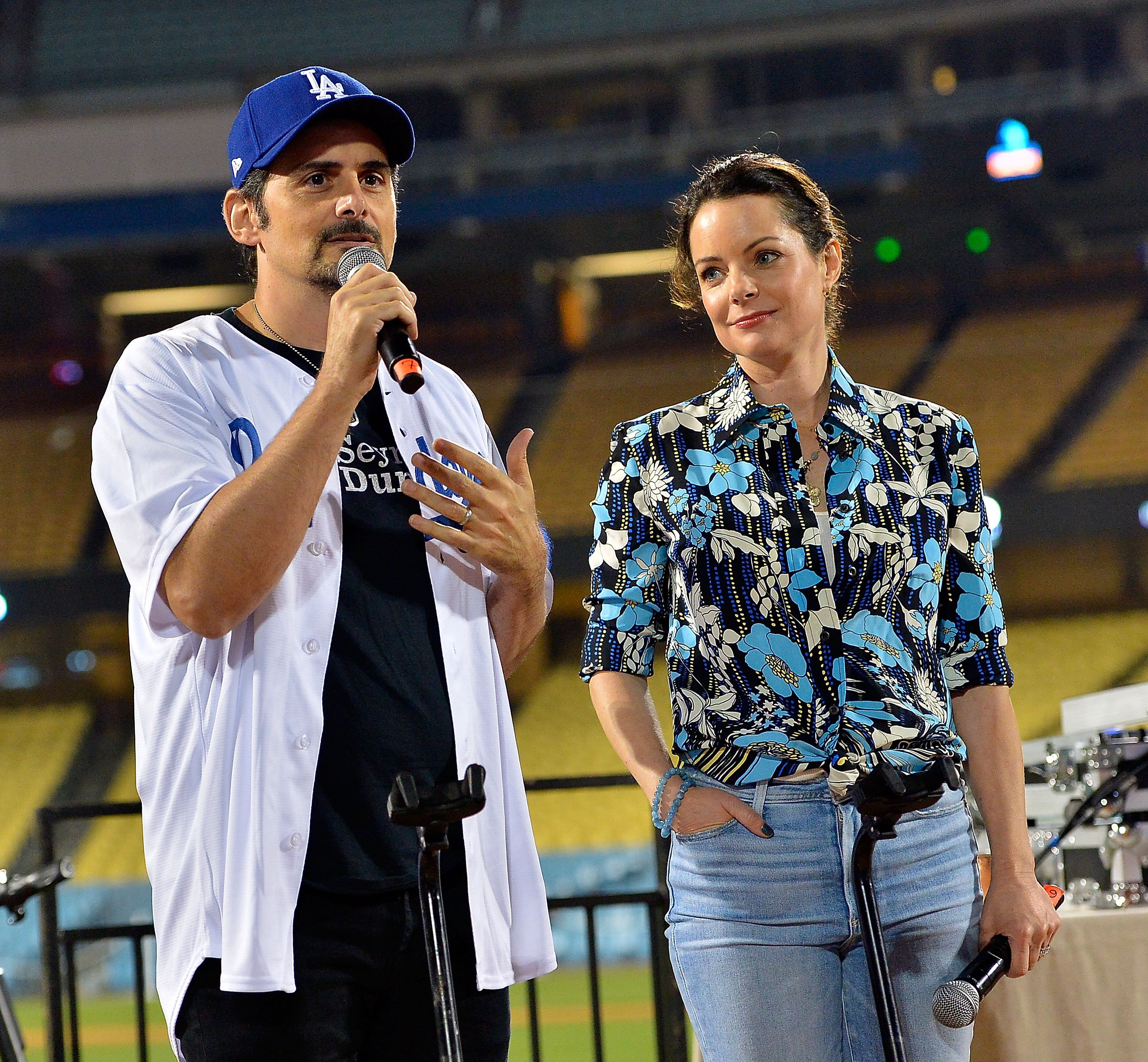 Brad Paisley and Kimberly Williams-Paisley attend FIJI Water, Official Water of Clayton Kershaw's 7th Annual Ping Pong 4 Purpose Fundraiser at Dodger Stadium on August 8, 2019, Los Angeles, California. | Source: Getty Images