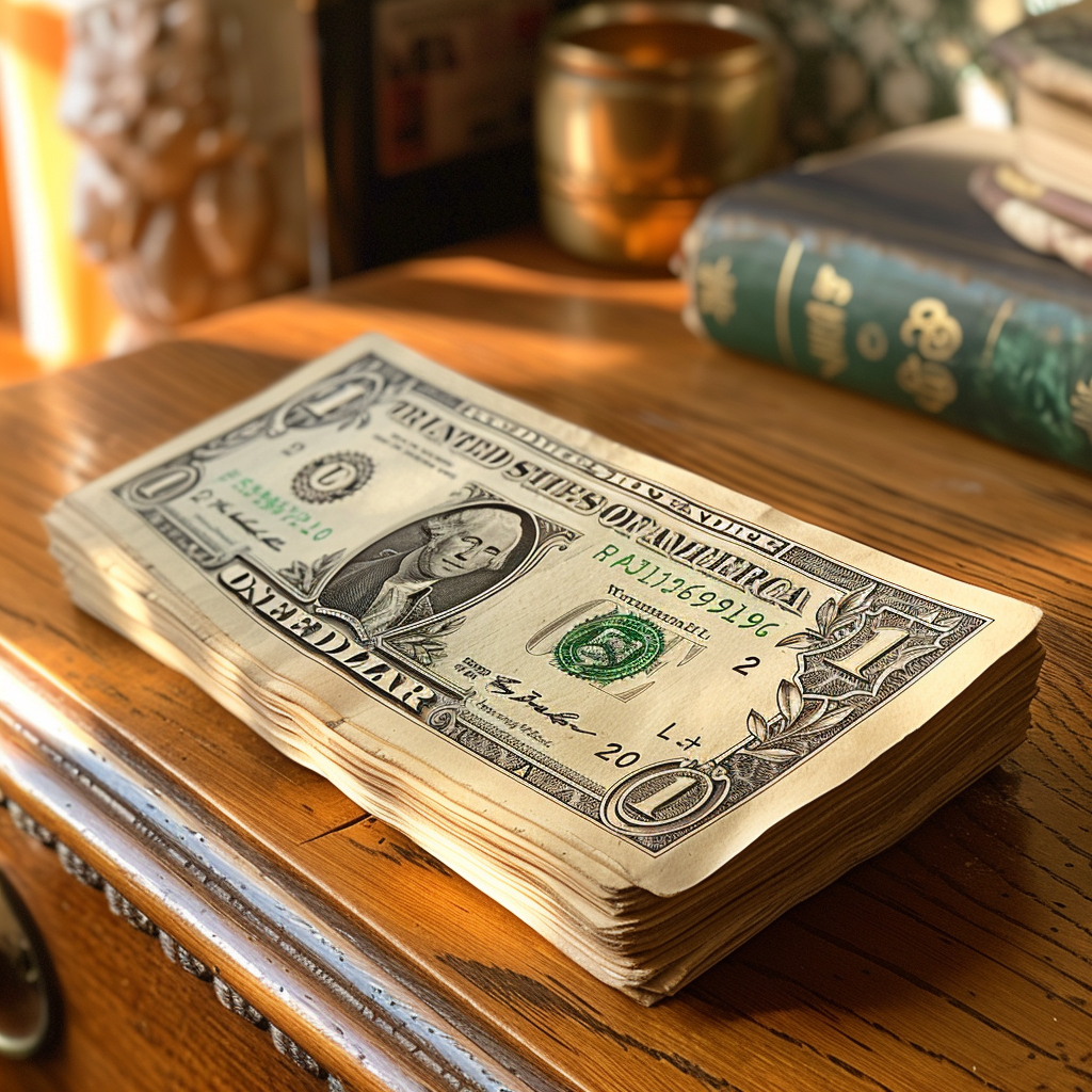 Dollar bills left on the dresser | Source: Midjourney