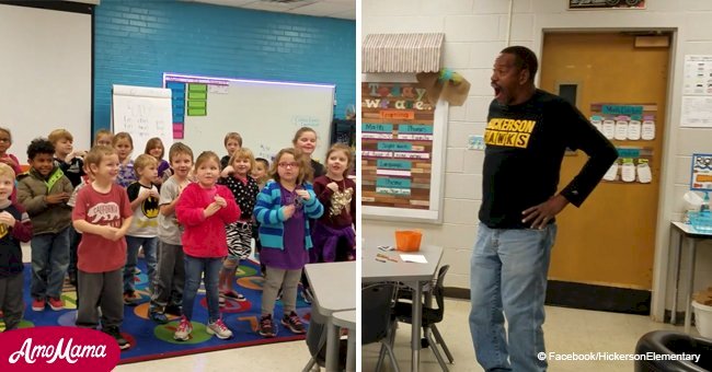 Deaf custodian, 60 is surprised by kindergartners' performance for his birthday