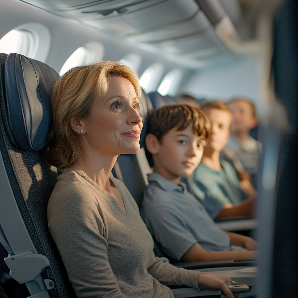 The mother of the boy stares at the woman blankly. | Source: Midjourney