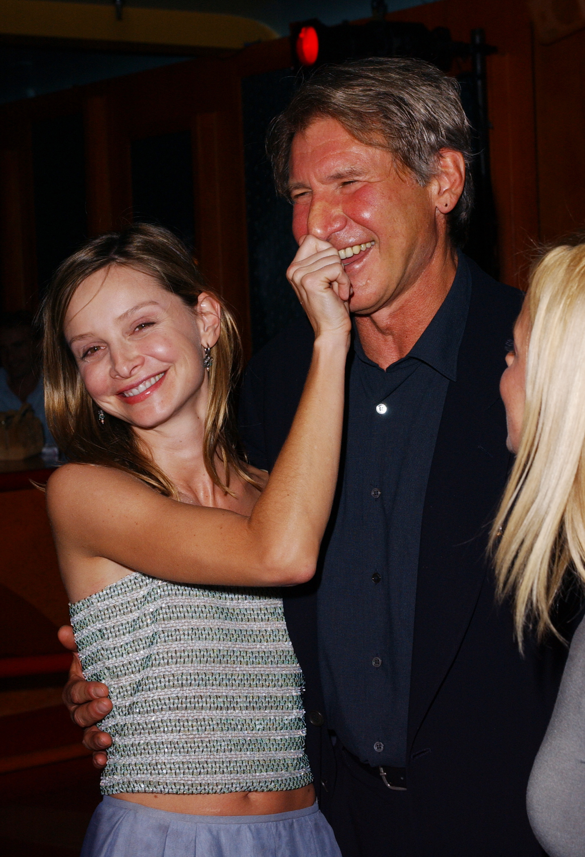 Calista Flockhart and Harrison Ford at an after-party in 2003. | Source: Getty Images