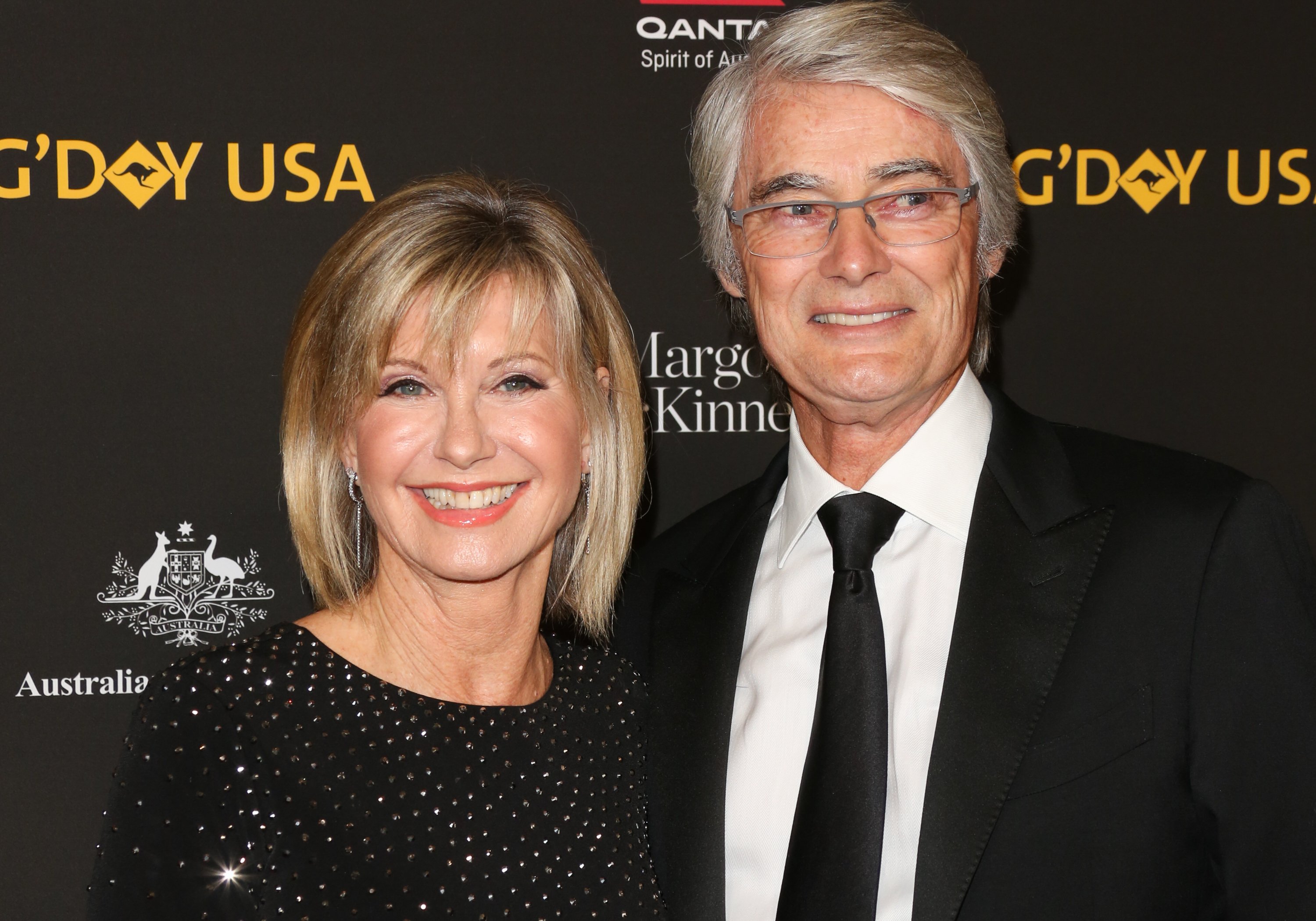 Olivia Newton-John and John Farrar at the 2018 G'Day USA Black Tie Gala on January 27, 2018 | Source: Getty Images