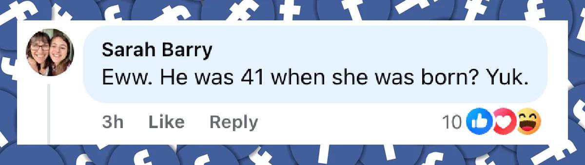 A netizen's comment on Dennis Quaid and his wife, Laura Savoie, dated July 29, 2025 | Source: Facebook/DailyMail