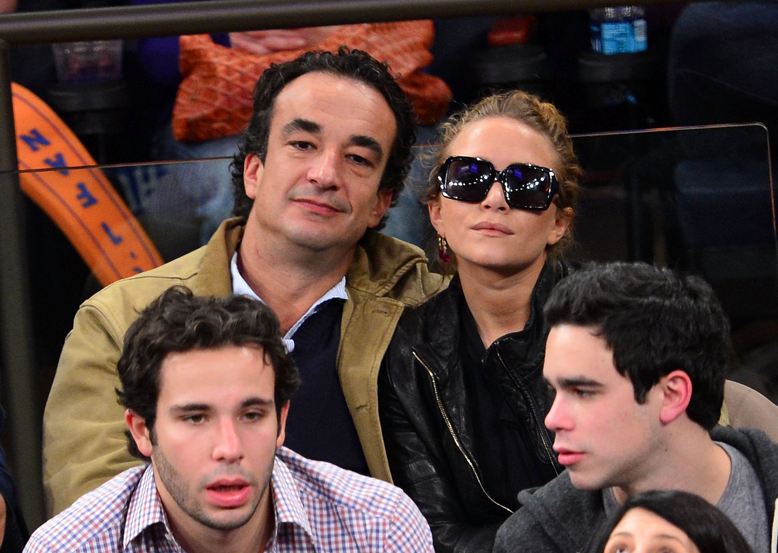 Olivier Sarkozy and Mary-Kate Olsen during New York Knicks verse Indiana Pacers game at Madison Square Garden on November 18, 2012 in New York City. / Source: Getty Images