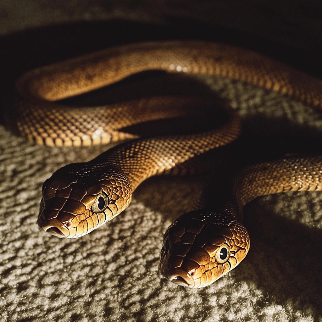 Two snakes on a carpet | Source: Midjourney