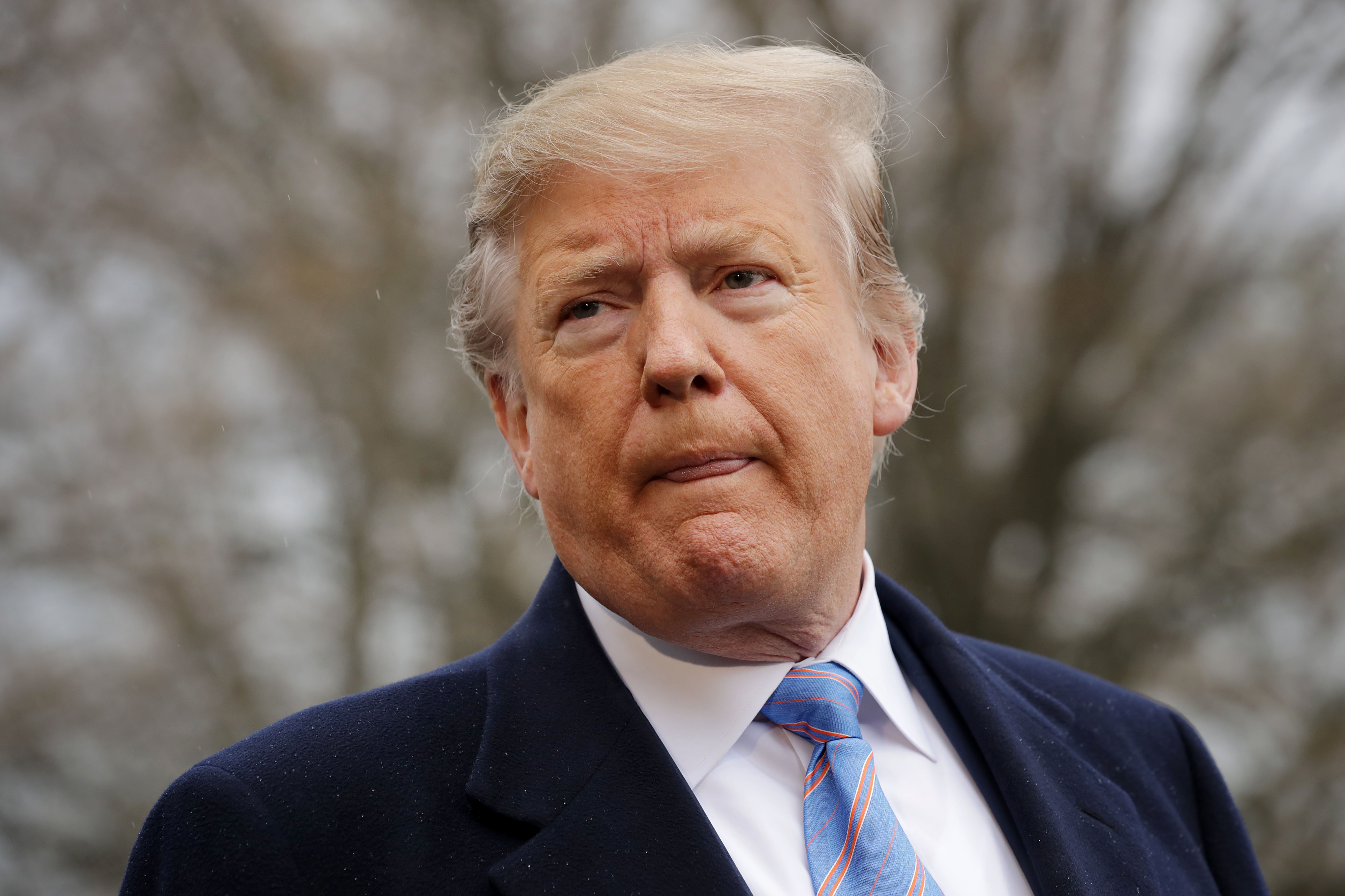 U.S. President Donald Trump addressing the media outside the White House | Photo: Getty Images