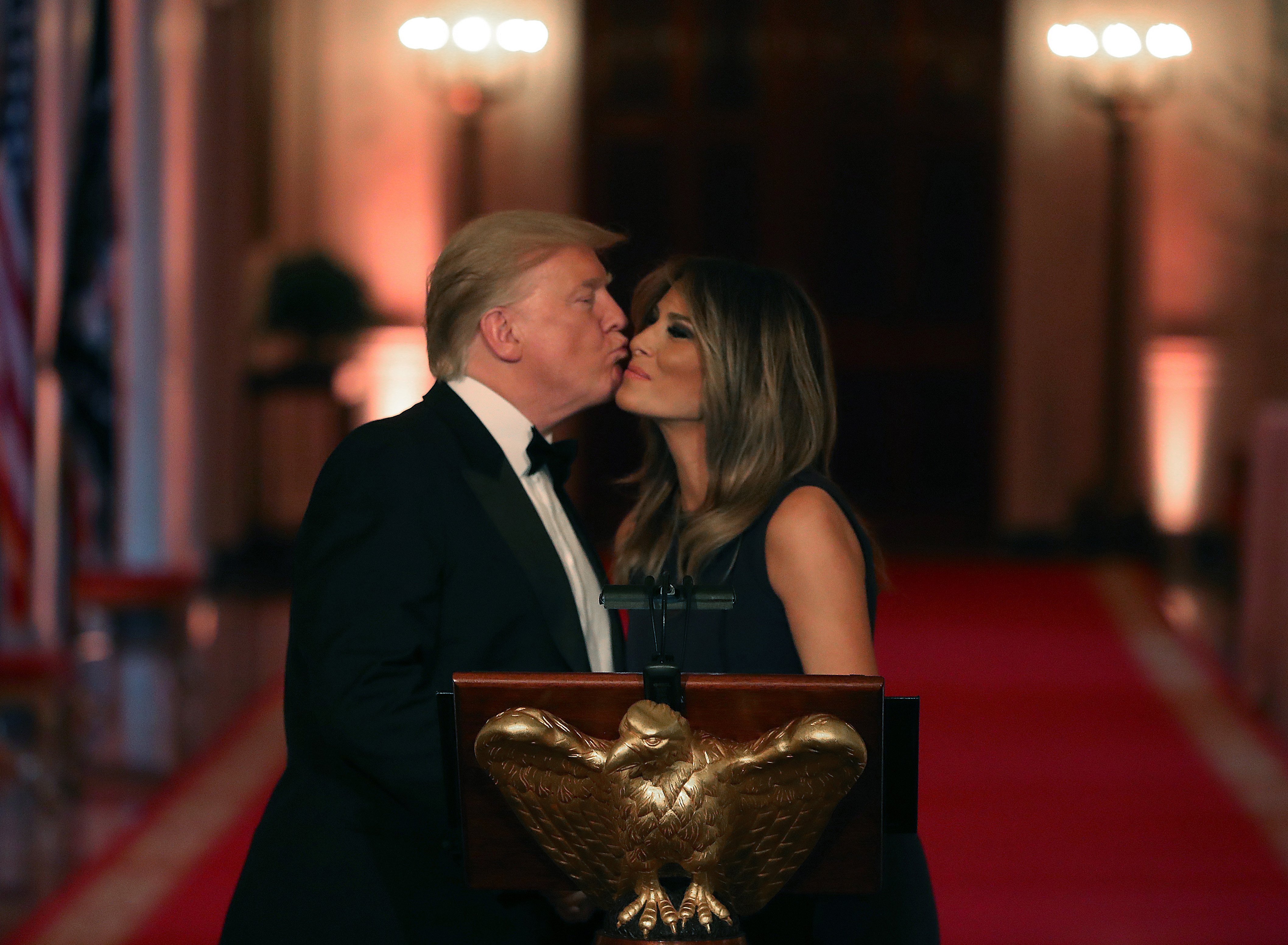 President Donald Trump and First Lady Melania Trump U.S. President Donald Trump and first lady Melania Trump at the White House Historical Association Dinner | Photo: Getty Images