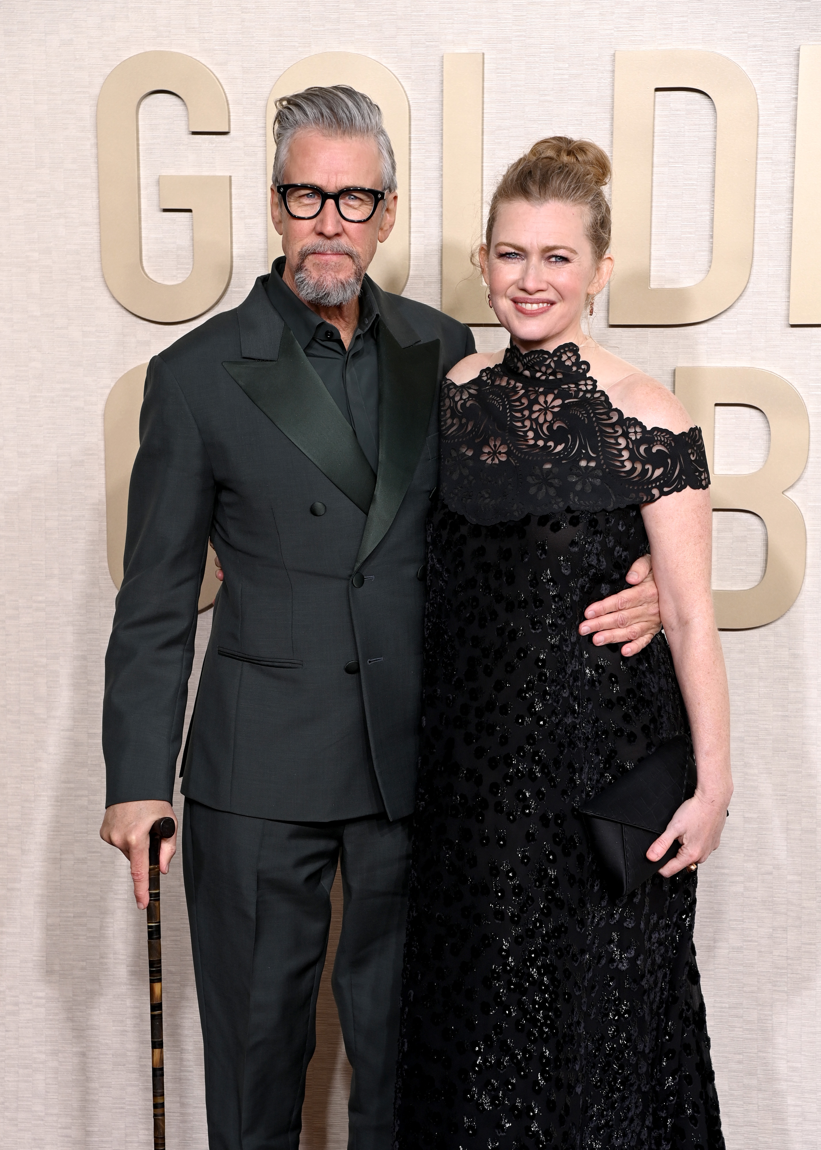 Alan Ruck and Mireille Enos at the 81st Annual Golden Globe Awards in Beverly Hills, California, on January 7, 2024 | Source: Getty Images